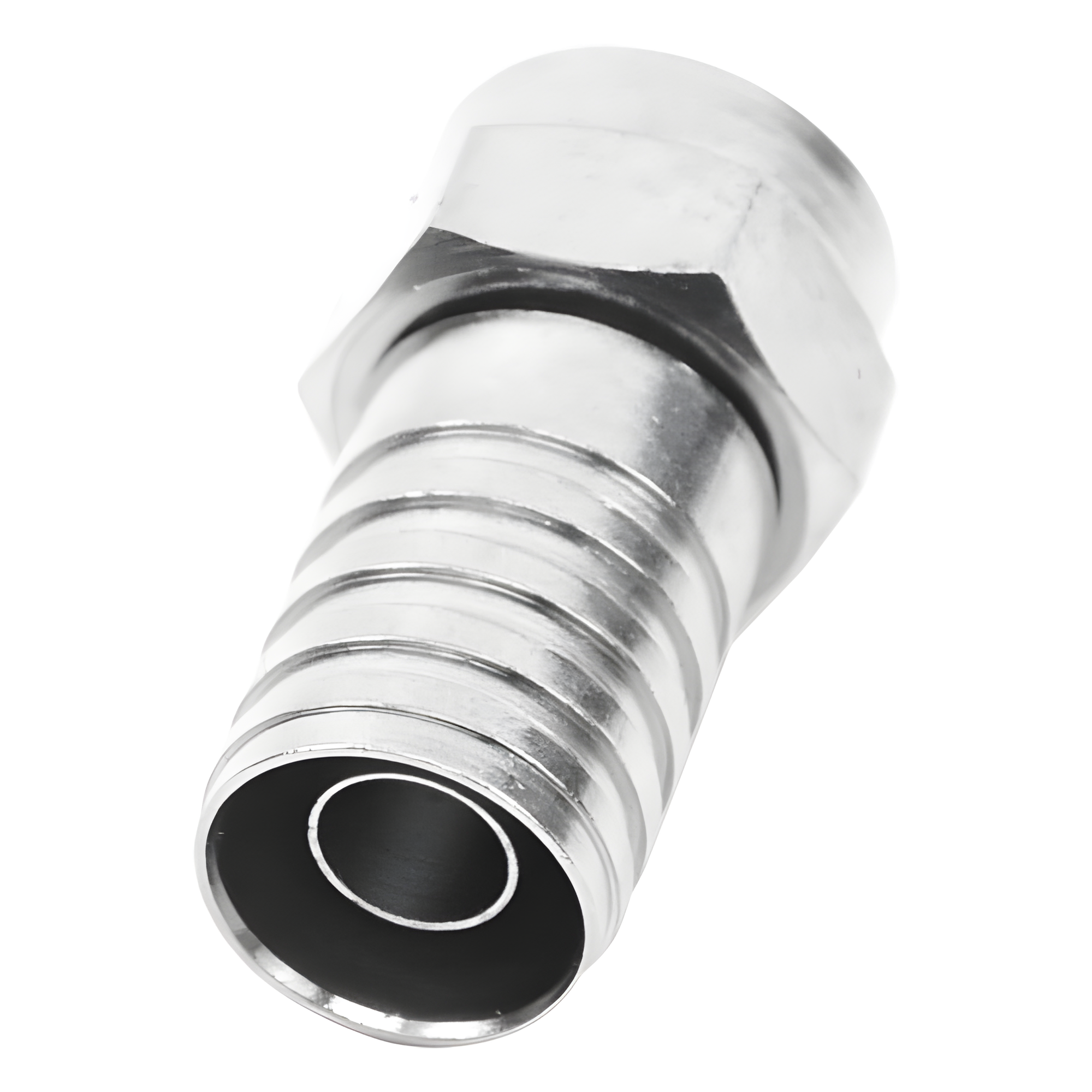 Conector F Macho / Doble Blindaje Plegable / RG-59 / Bronce Niquelado / Contacto Oro / 1.64 ft Equivalente