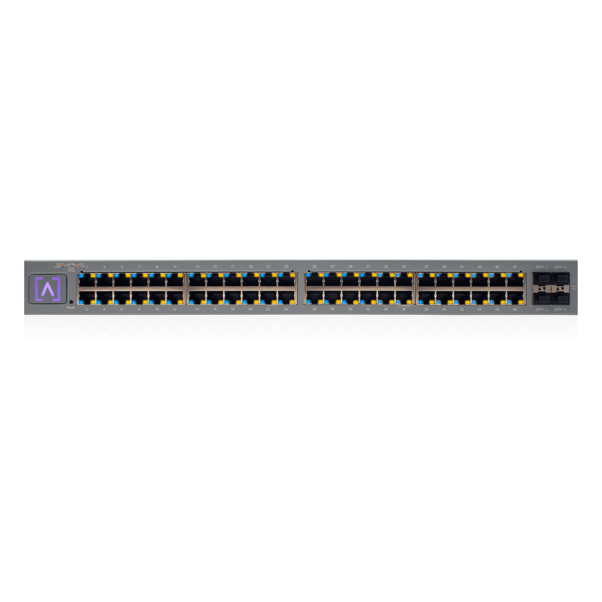 Switch Administrado 48 Puertos PoE+ / 740W PoE Budget / 16 Puertos 2.5 Gbps + 32 Puertos 1 Gbps / 4 Puertos SFP+ 10 Gbps / Bluetooth Setup / Cloud Management / VLAN Stacking / Rackmontable — ALTA LABS · SKU S48-APOE