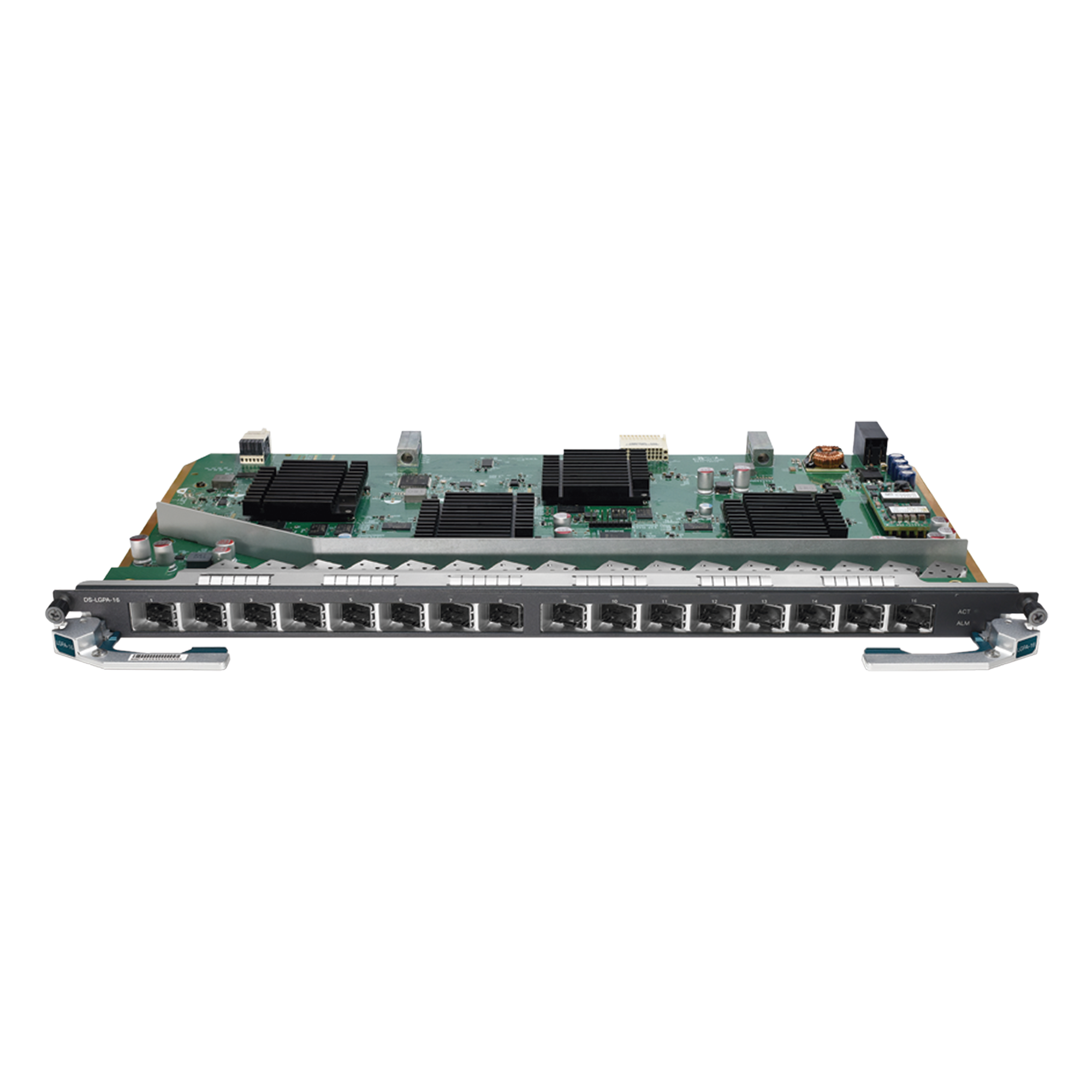 Tarjeta de Servicio GPON / 16 Puertos PON / Split Ratio 1:128 / Alcance 20 km (12.4 mi) / Downlink 1.25 Gbps / Uplink 2.5 Gbps / Hot Swap — TP-LINK · SKU DS-LGPA-16