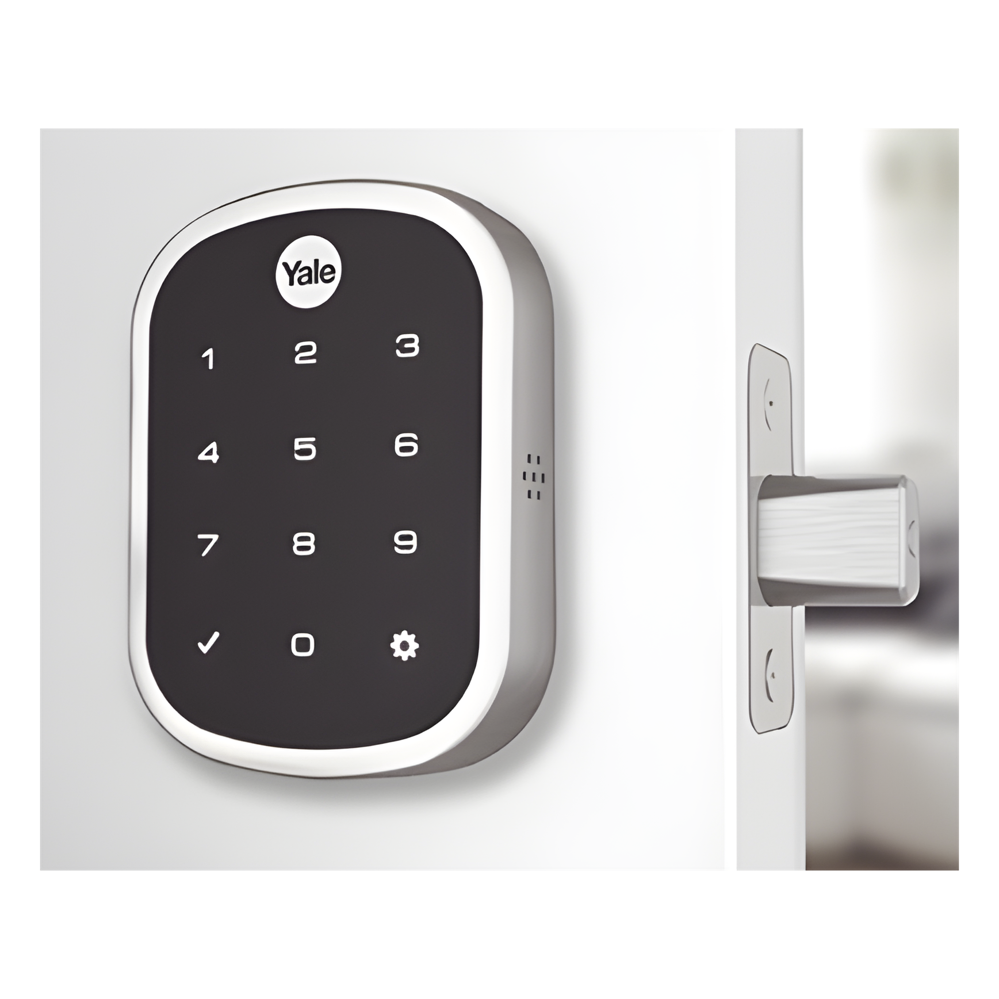 Cerradura electrónica / Teclado PIN / Semi-embutir tubular / Backset 60-70 mm / Puertas 35-57 mm (1.38-2.24 in) / Grado 2 ANSI/BHMA / Z-Wave / HomeKit — YALE-ASSA ABLOY · SKU 89385