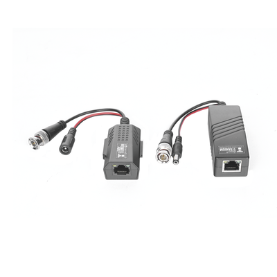Kit de transceptores activos TURBO HD. Convierte 36/24 Vcc a 12 Vcc regulados, a través de cable  UTP Cat5e / 6. Transmision de 200 m (Revisar tabla de resoluciones ) 