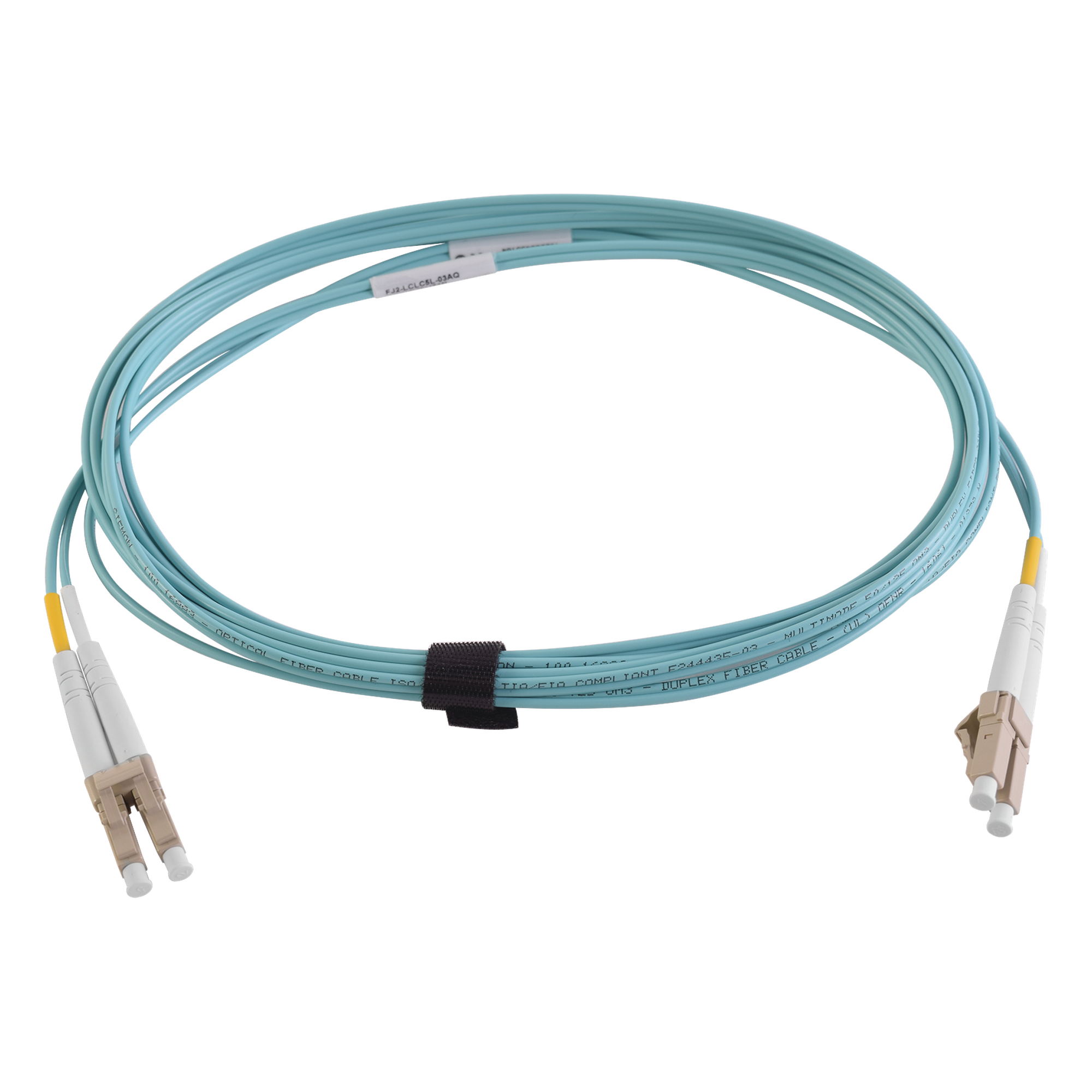 Jumper de Fibra Óptica / OM4 50/125 / LC-LC Duplex / OFNR / Aqua / 3 m (9.84 ft) — SIEMON · SKU FJ2-LCLC5V-03AQ