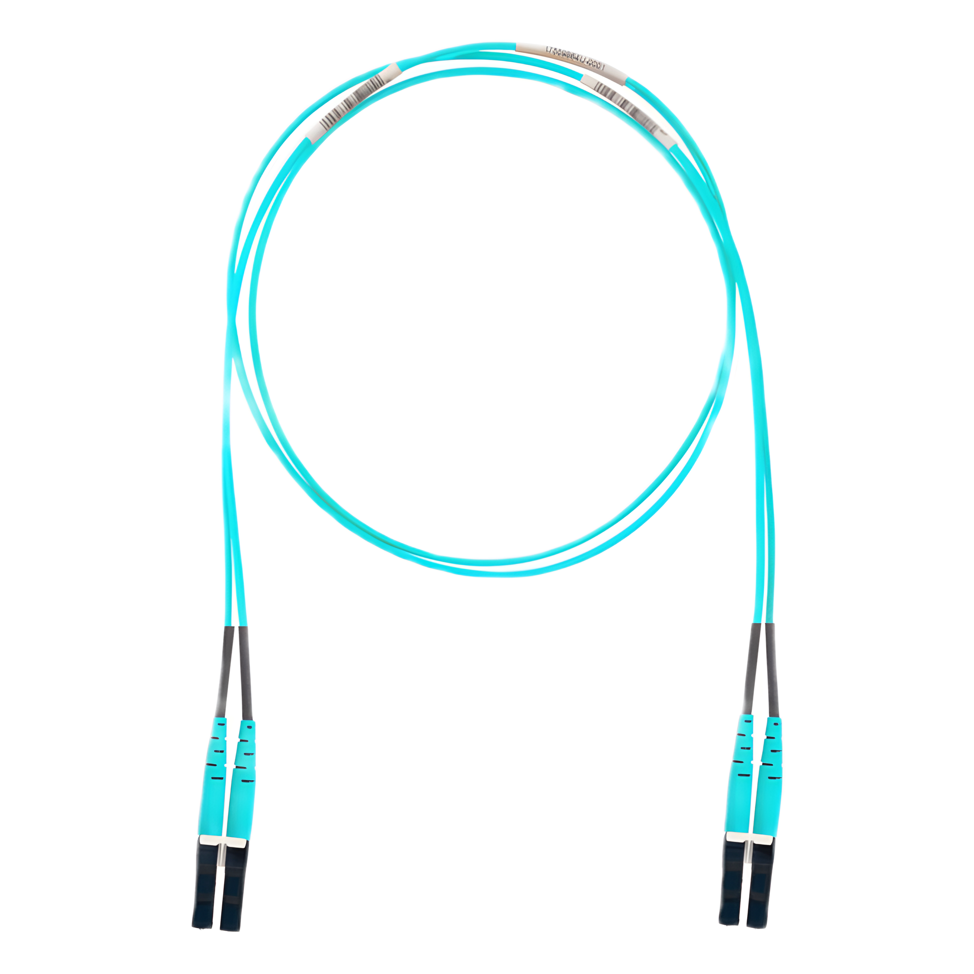 Jumper de Fibra Óptica / Multimodo OM4 50/125 μm / LC-LC Dúplex / OFNR Riser / 25 m (82 ft) / Color Aqua
