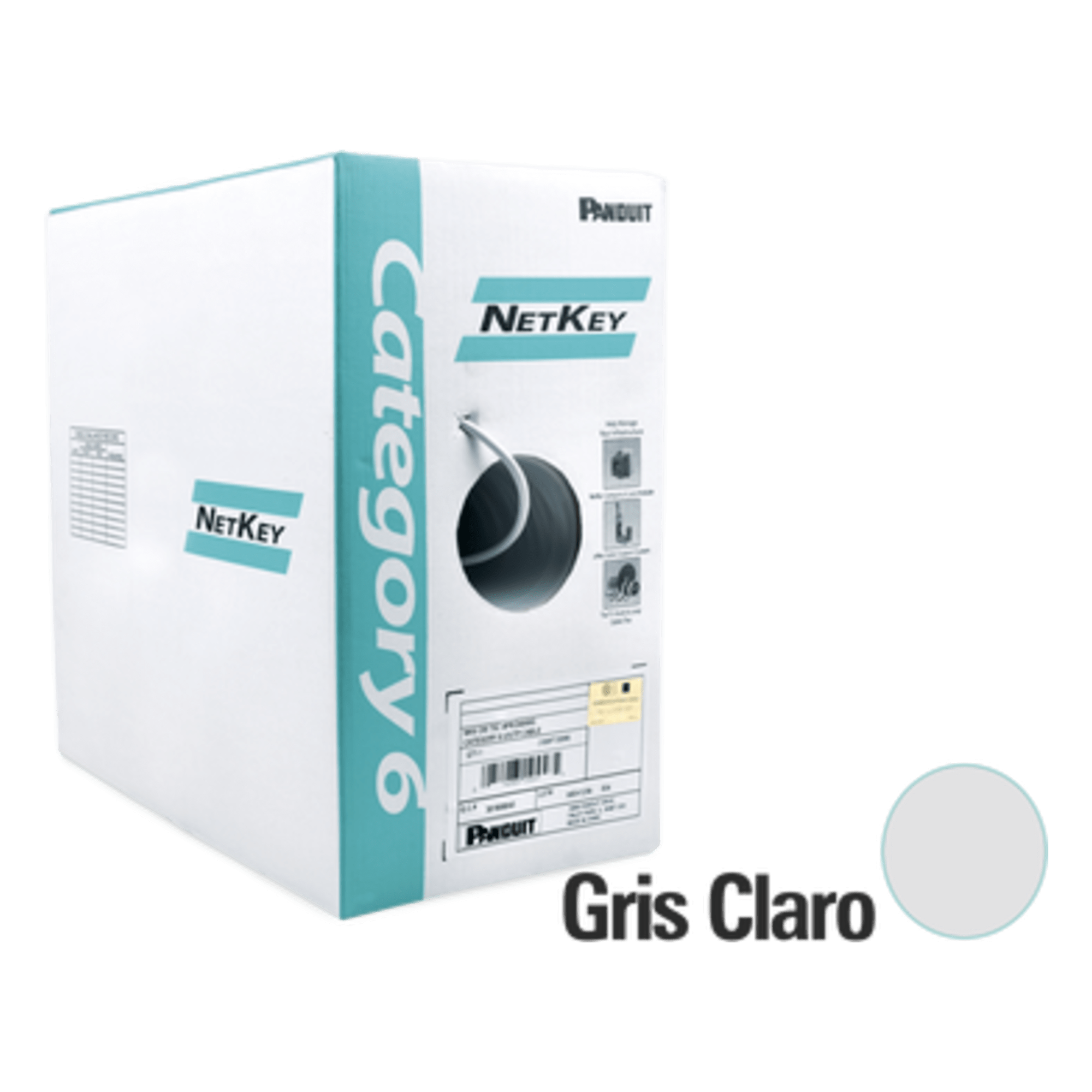 Bobina de Cable UTP / Cat 6 / 24 AWG / 305 m (1000 ft) / 4 Pares / PVC CM / Cobre Sólido — PANDUIT · SKU NUC6C04IG-ME