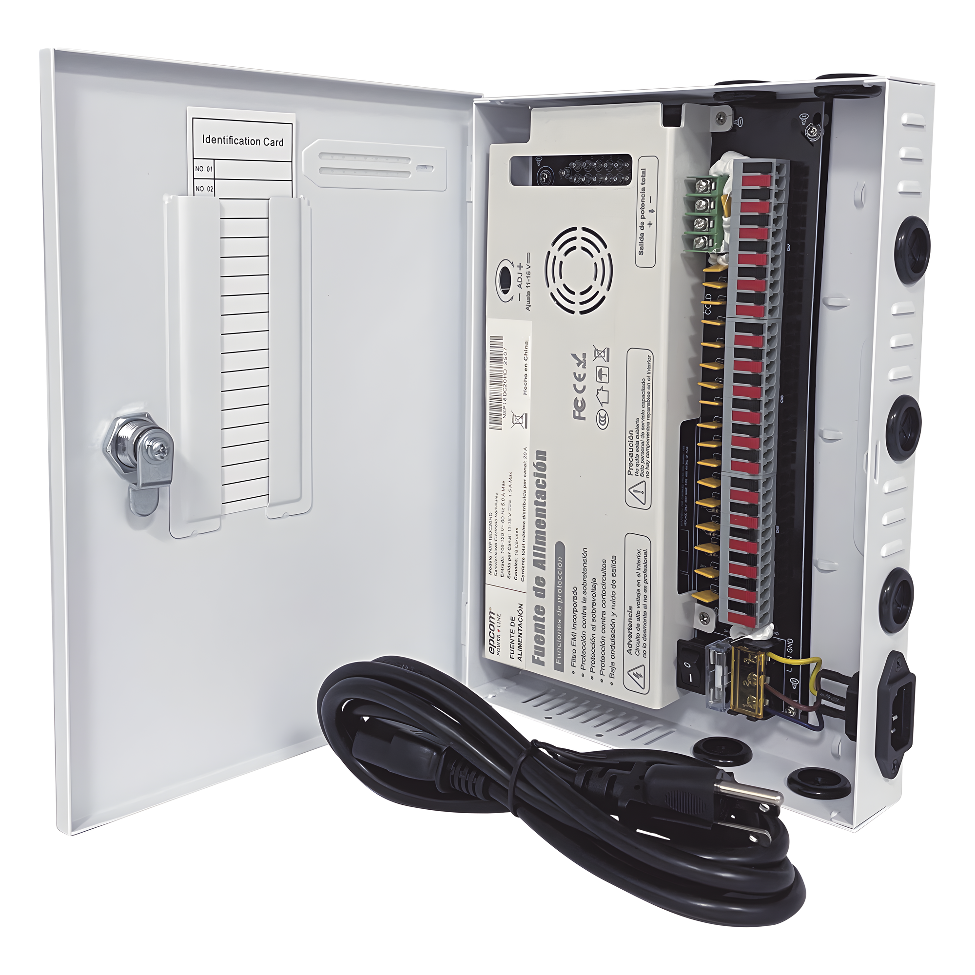 Fuente de Alimentación / 18 Canales / 20 A / 11-15 VCC / 250 W / Filtro de Ruido por Canal / Doble Ventilador