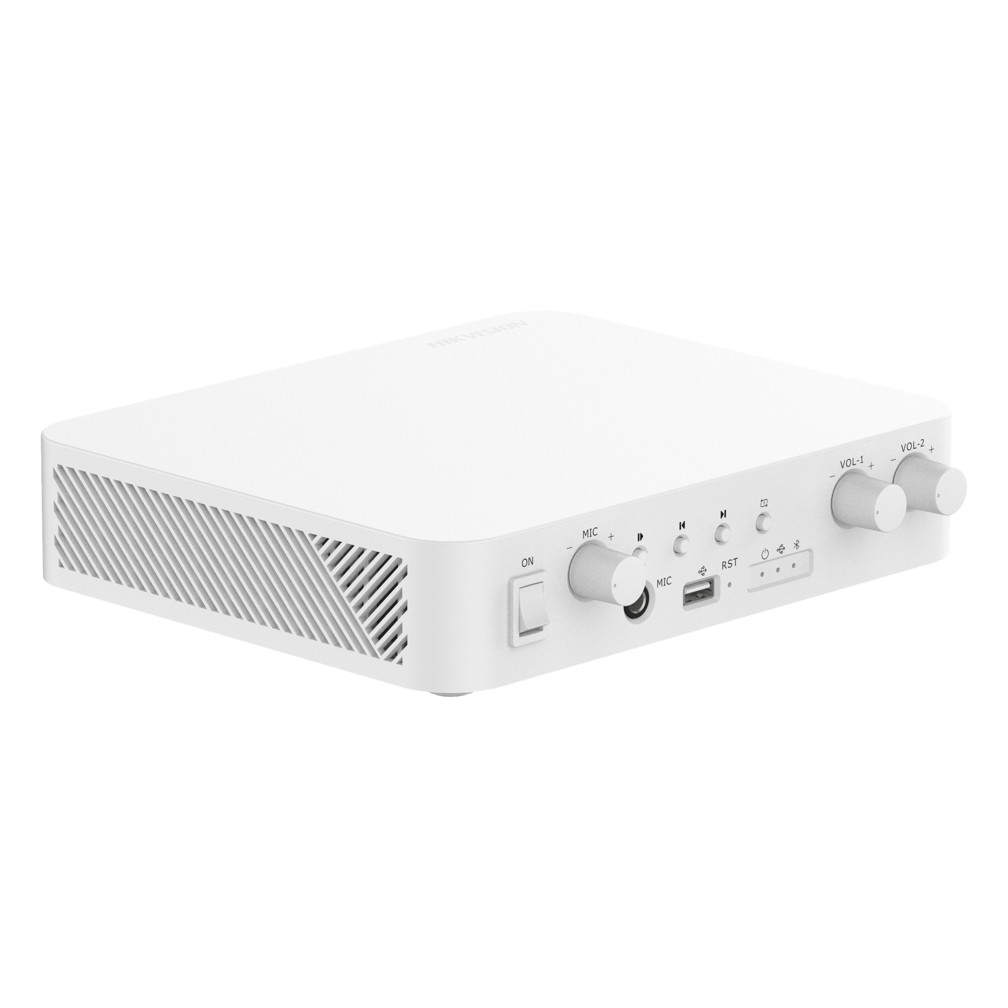 Amplificador de Audio IP / 2 Canales / 80 W Totales / 2 Zonas 40 W / Salida 100V / Bluetooth / USB / RCA / Micrófono / Hik-Connect — HIKVISION · SKU DS-QAE1A80G1-VB(B)