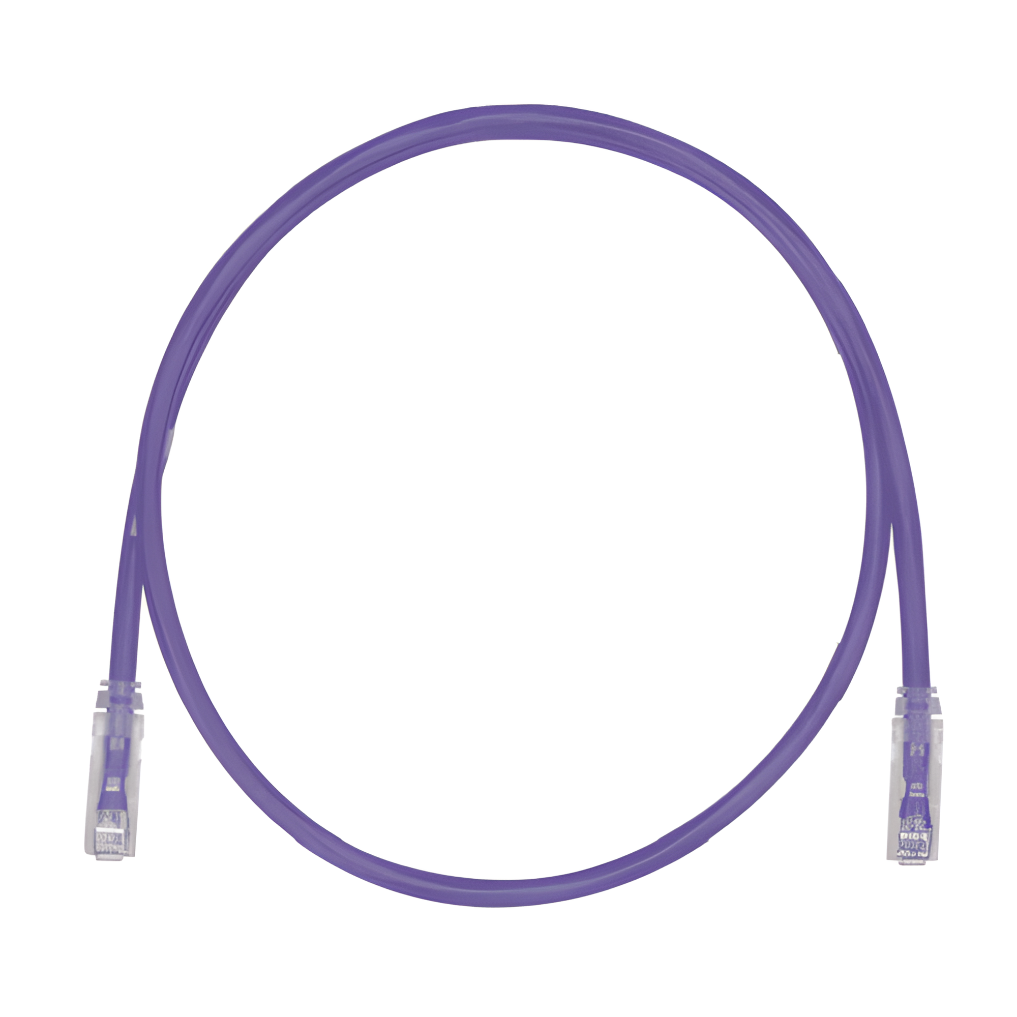 Cable de Parcheo Cat6 / UTP 28AWG / Diámetro 3.8 mm / 20 cm / Violeta / LSZH-CM / PoE hasta 48 cables en mazo — PANDUIT · SKU UTP28SP0.2MVL