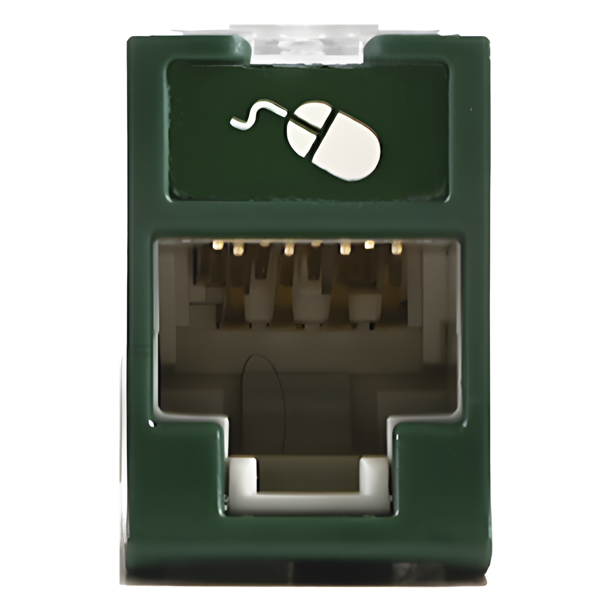 Jack / Cat6A UTP / Montaje Híbrido Plano-Angulado / Verde / Punch-Down 110 / RJ45 — SIEMON · SKU U6A-H07NS