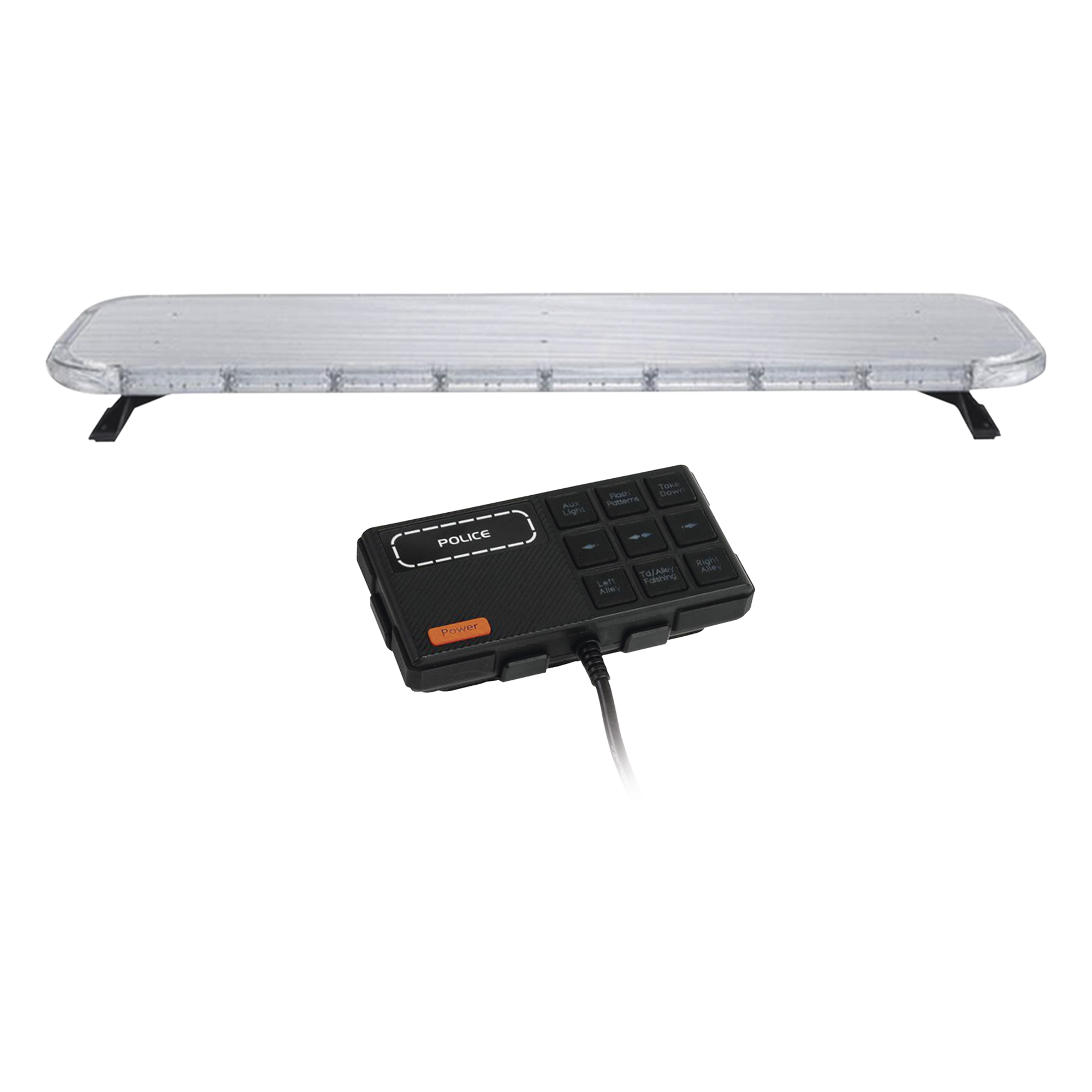 Barra de Luces LED / 46 Pulgadas / Rojo/Azul / 132 LEDs 3 W / 45 Patrones / SAE Clase I / -40 a 70 °C — EPCOM INDUSTRIAL SIGNALING · SKU X75RBS