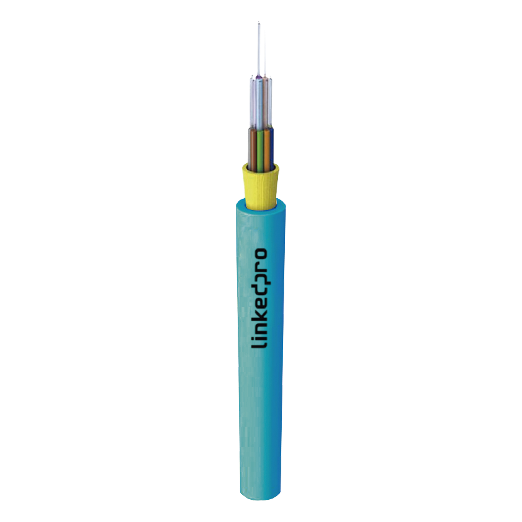 Cable de Fibra Óptica Multimodo OM4 50/125 / 12 Hilos / Tight Buffer 900µm / OFNR Riser / Dieléctrico / 6.5mm / -10°C a +60°C / Hasta 6561 pies — LINKEDPRO BY EPCOM · SKU LP-IC-OM4-R-12