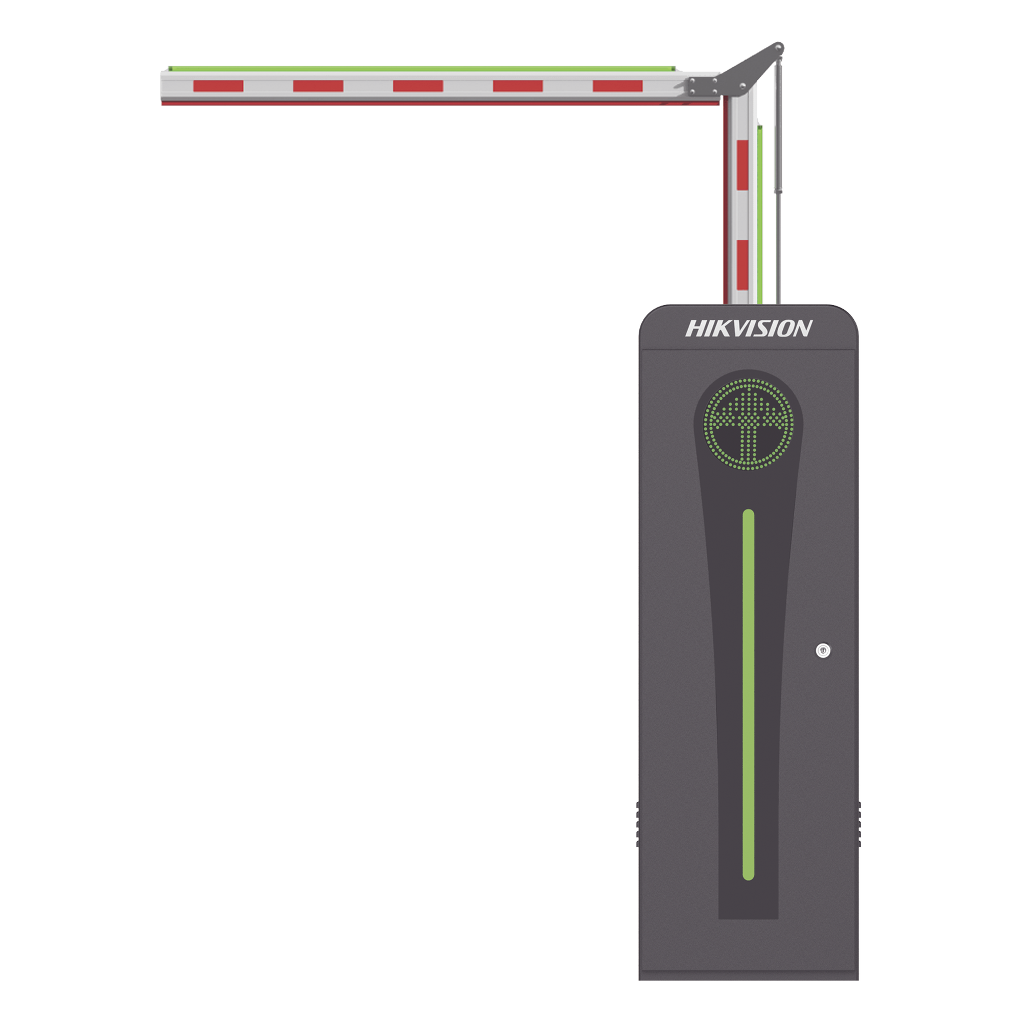 Barrera Vehicular Automática / Brazo Articulado LED 3 m (9.8 ft) / Motor Brushless 24 VDC / 360 Ciclos/Hora / Semáforo Rojo-Verde / Control Bluetooth — HIKVISION · SKU KT-320-ART(3ML)