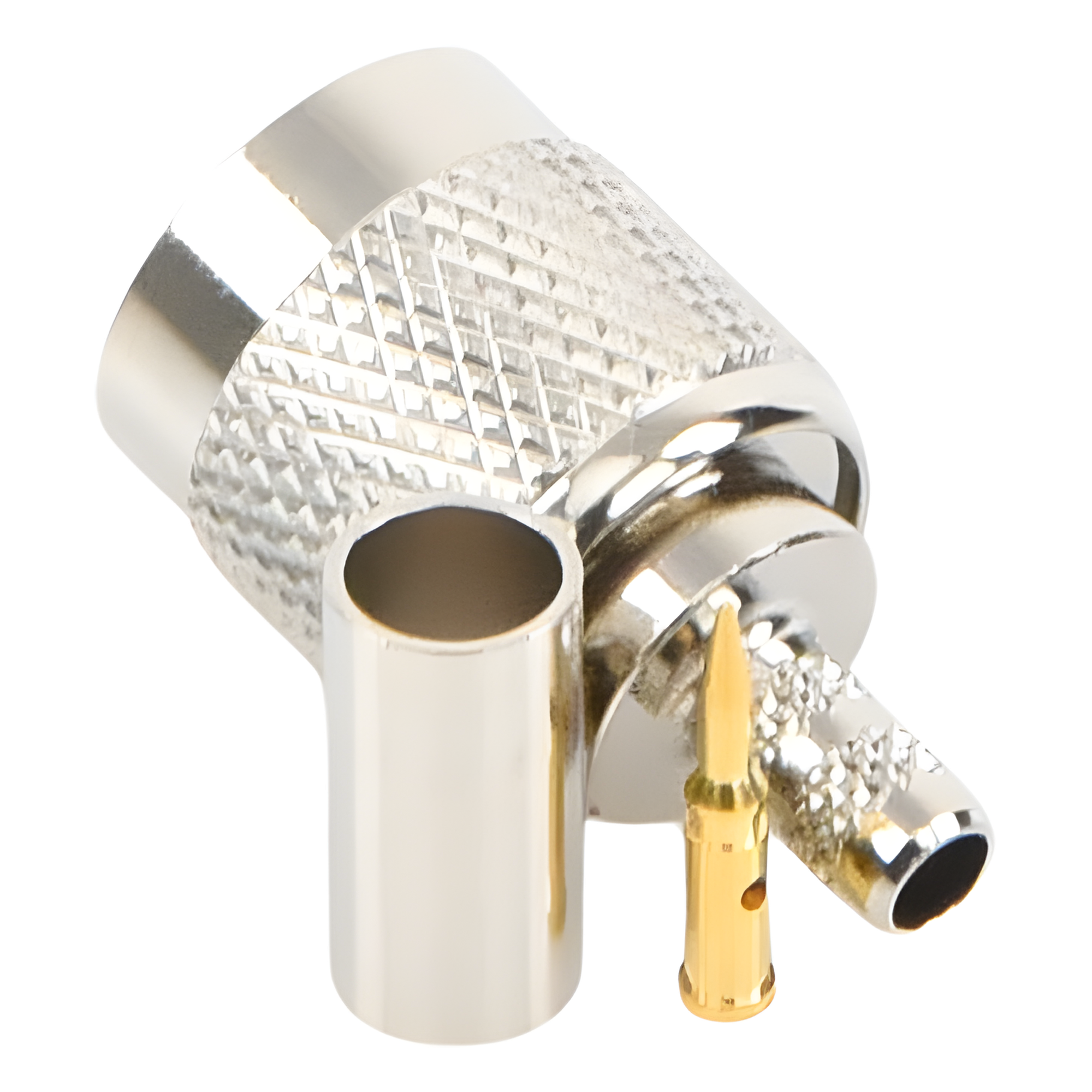 Conector Coaxial TNC Macho / Anillo Plegable / Cables RG-58/U y LMR-195 / Cuerpo Níquel / Contacto Oro / Aislante Delrin