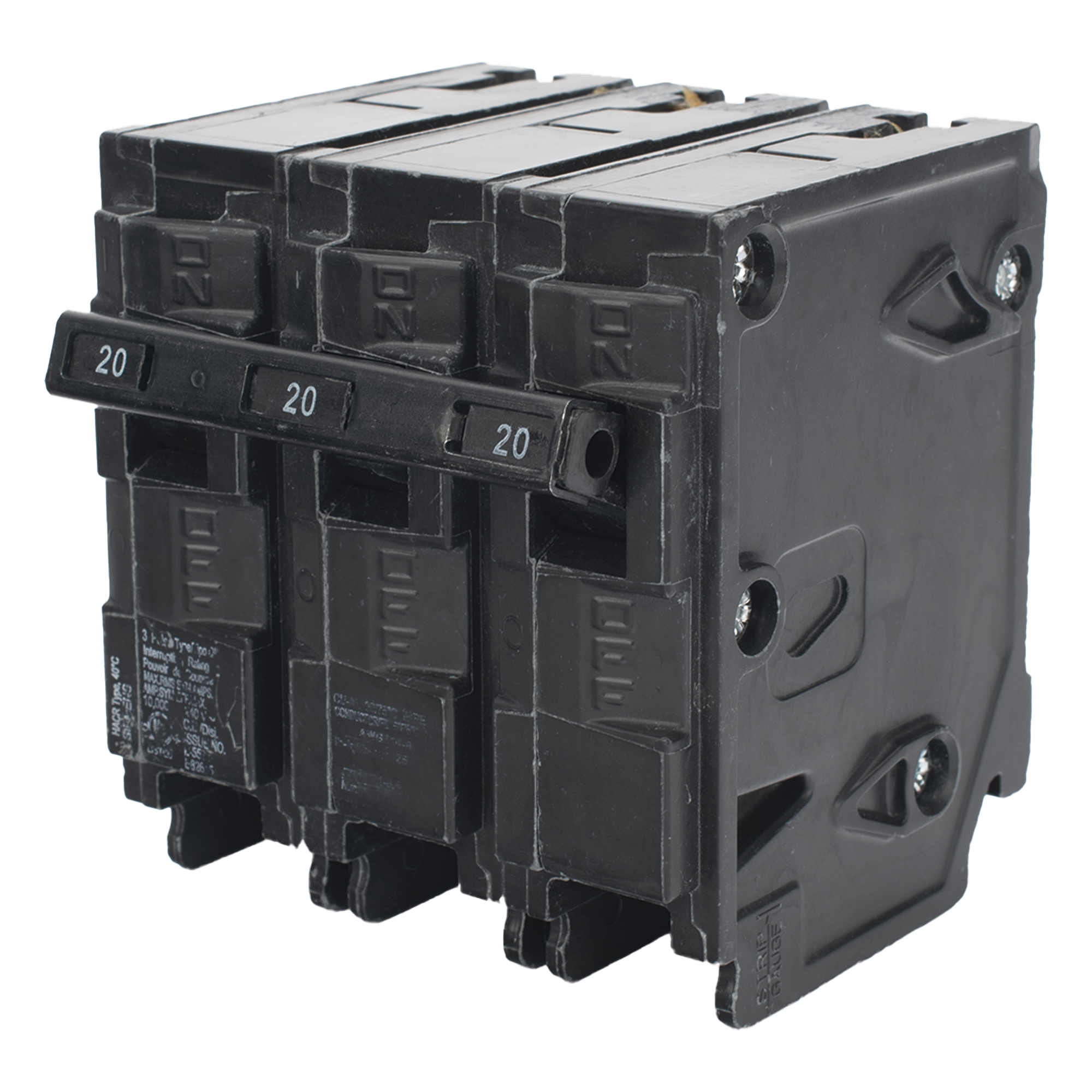 Interruptor Automático Enchufable / 3 Polos / 20 A / 240 V AC / 10 kA / UL 489 — SIEMENS · SKU Q320