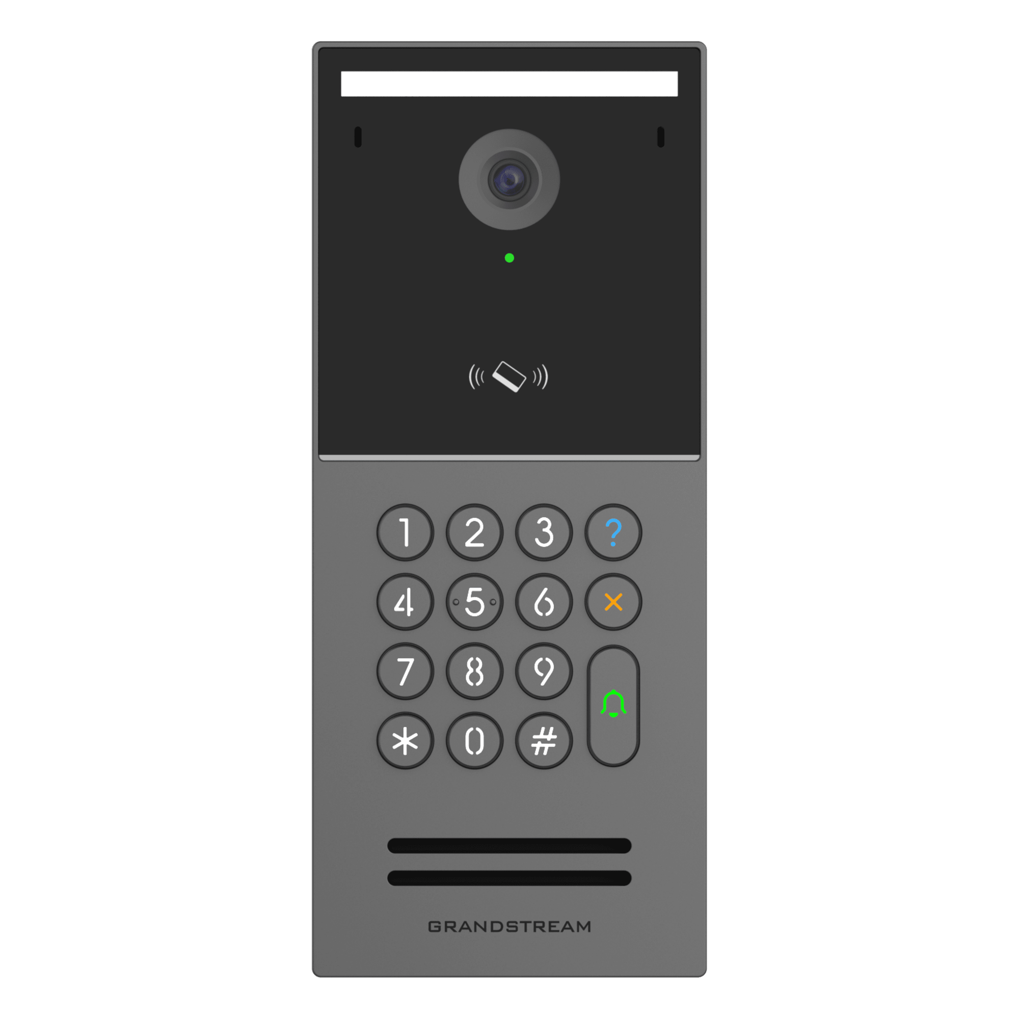 Videoportero IP Inteligente / 2K Ultra HD 4 MP / Ángulo 127° / IA ISP con Análisis de Comportamiento / Lector RFID Dual 13.56 MHz y 125 kHz / 5000 Tarjetas / PoE Integrado / IP66 IK10 — GRANDSTREAM · SKU GDS3725