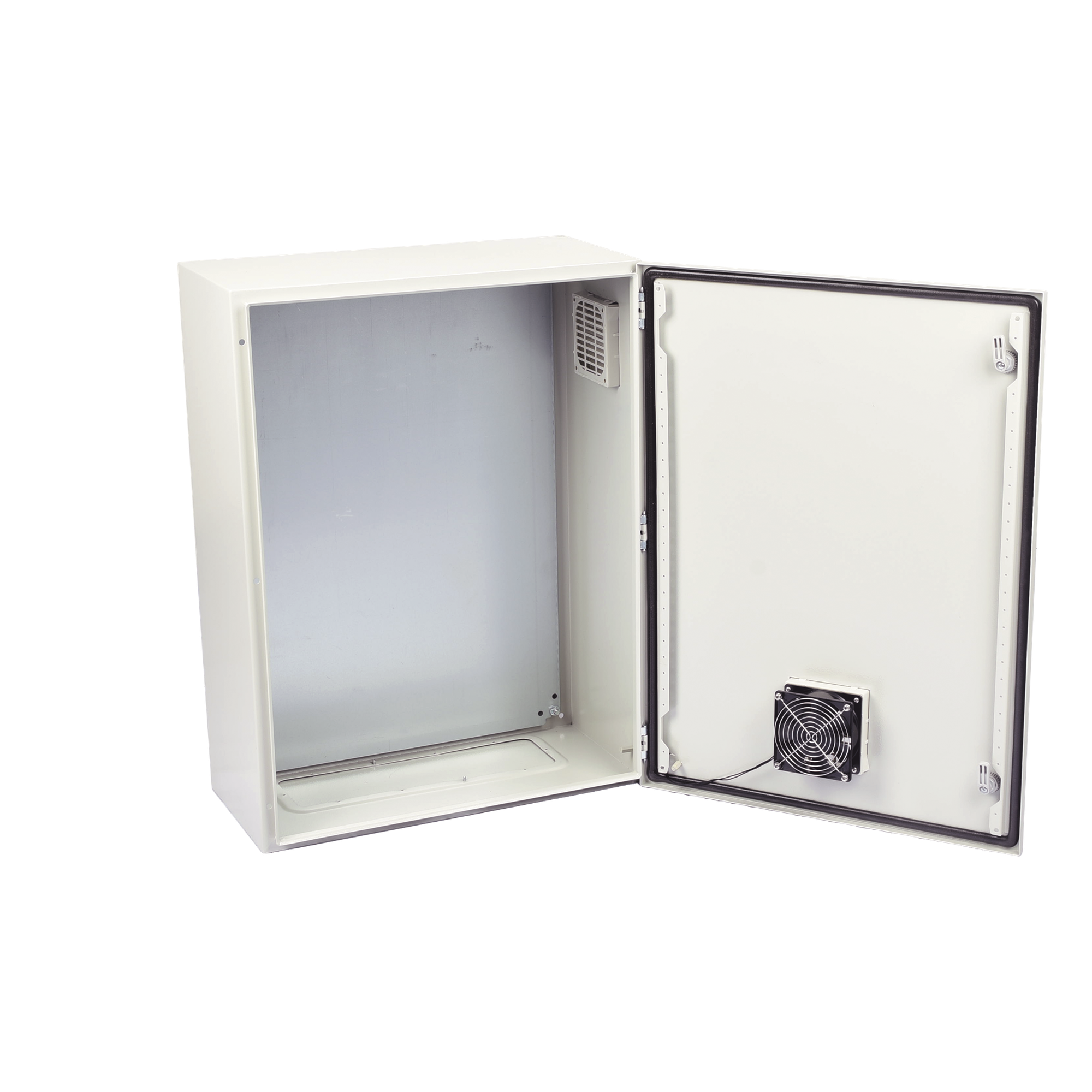 Gabinete de Acero para Exterior / IP55 / IK10 / 600 x 800 x 300 mm (23.6 x 31.5 x 11.8 in) / Ventilación con Filtro / Placa Trasera Galvanizada