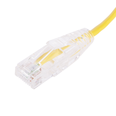 Cable de Parcheo Slim UTP Cat6 - 20 cm (7.87 Pulgadas) Amarillo Diámetro Reducido (28 AWG)