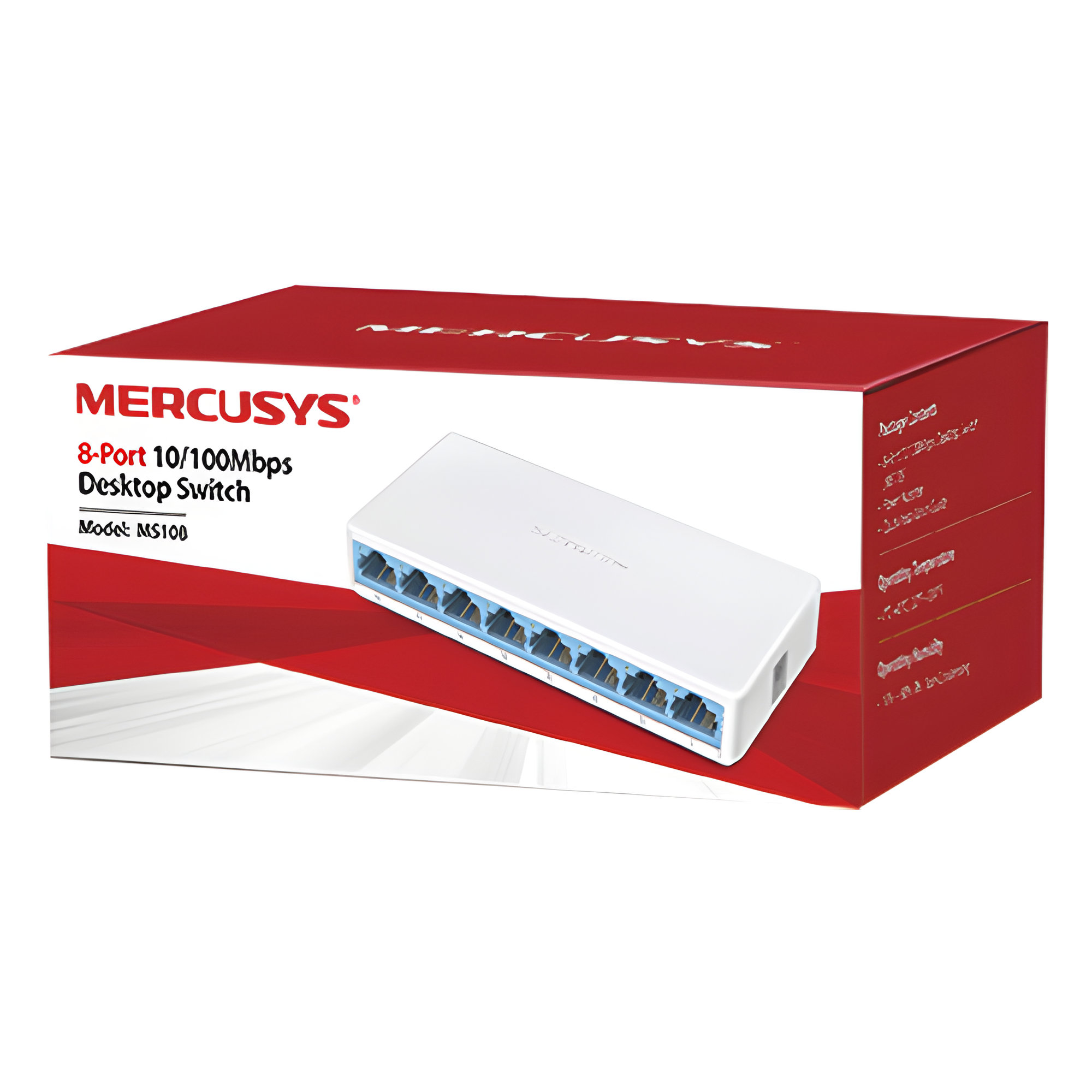 Switch de Escritorio / 8 Puertos 10/100 Mbps / Capacidad de Conmutación 1.6 Gbps / Sin Ventilador / Plug and Play — Mercusys · SKU MS108