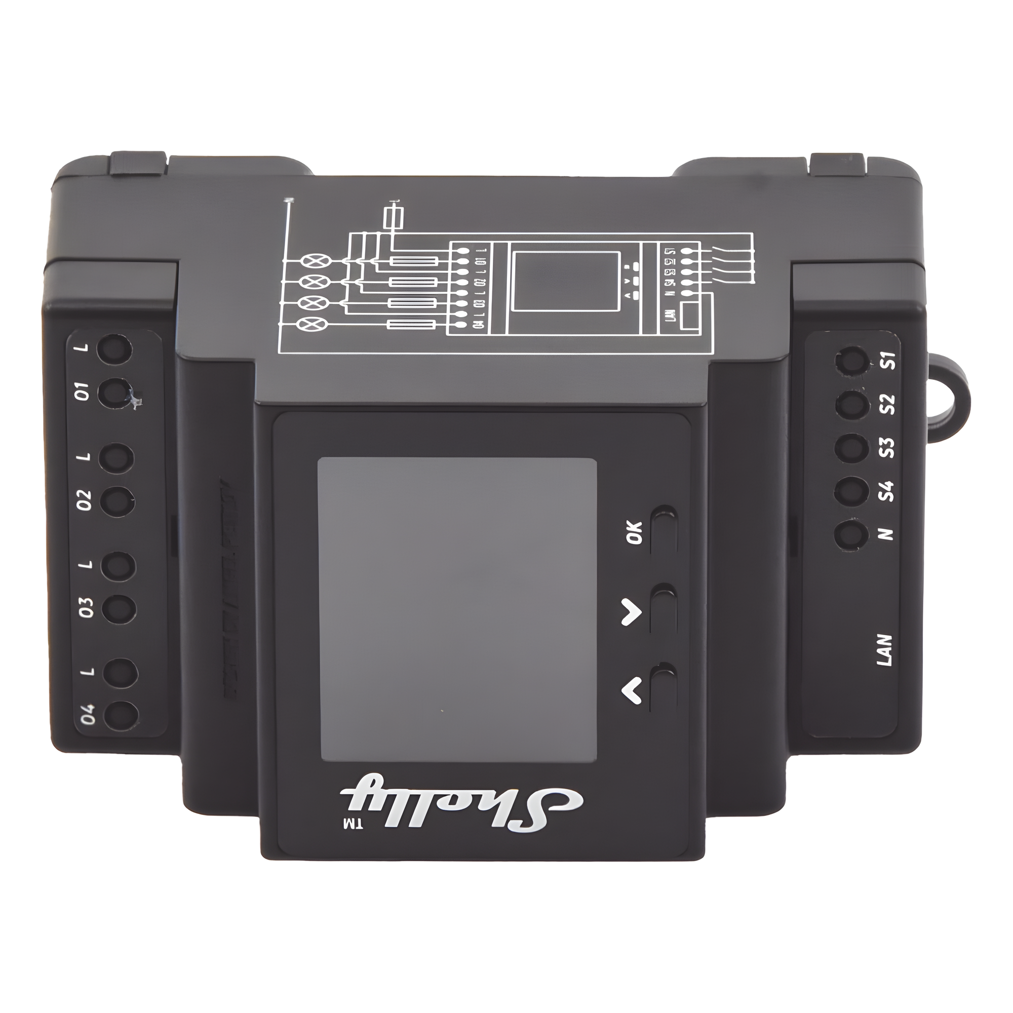 Relevador Inteligente / 4 Canales / 10A por Canal / Wi-Fi 2.4 GHz y Ethernet / Bluetooth / Pantalla 1.8" / Riel DIN / 110-230 V — SHELLY · SKU SHELLYPRO4PM