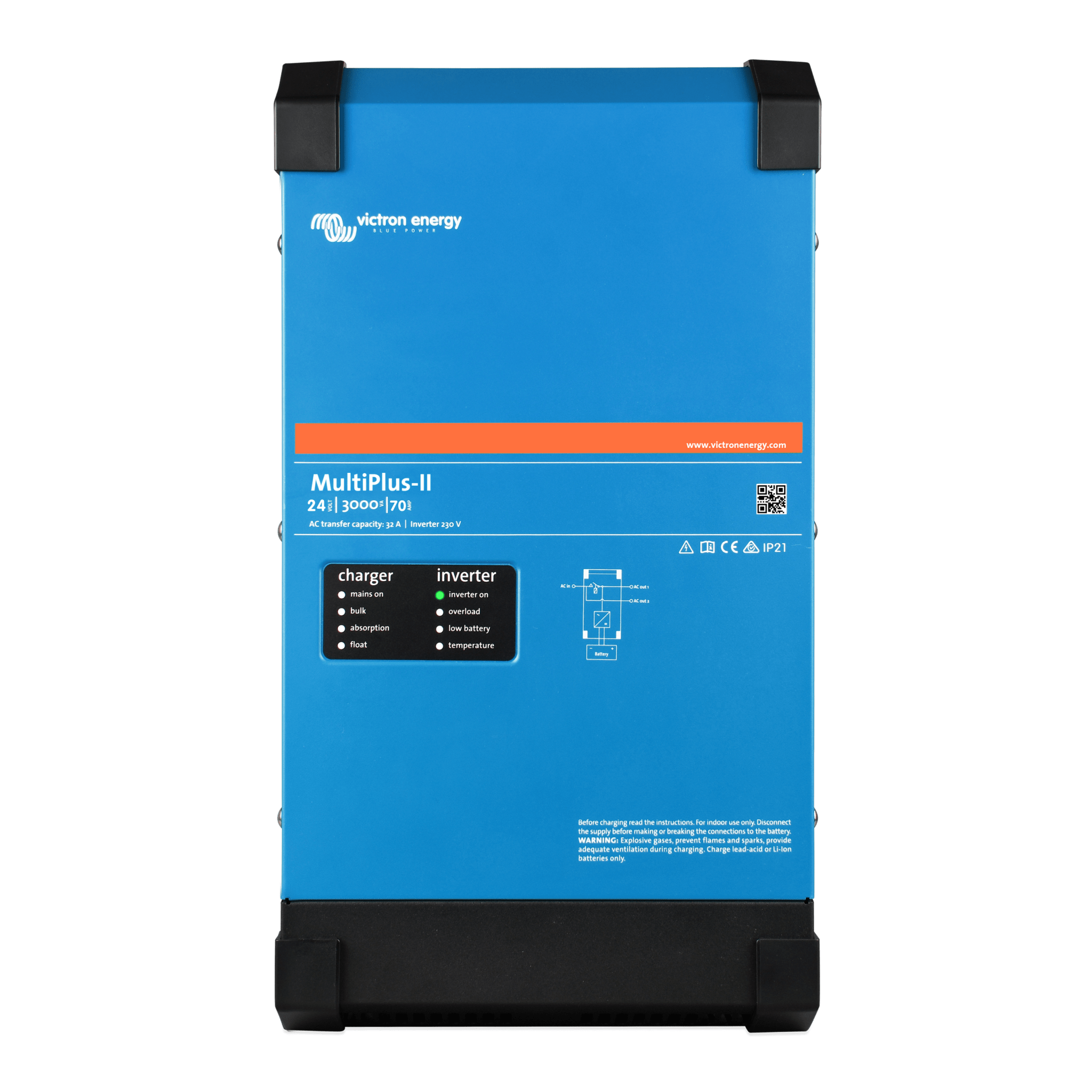 MultiPlus-II 48/3000/35-50 / Inversor Cargador de Onda Pura / Entrada 48 Vcc / Salida 2400 W 120 Vca 60 Hz