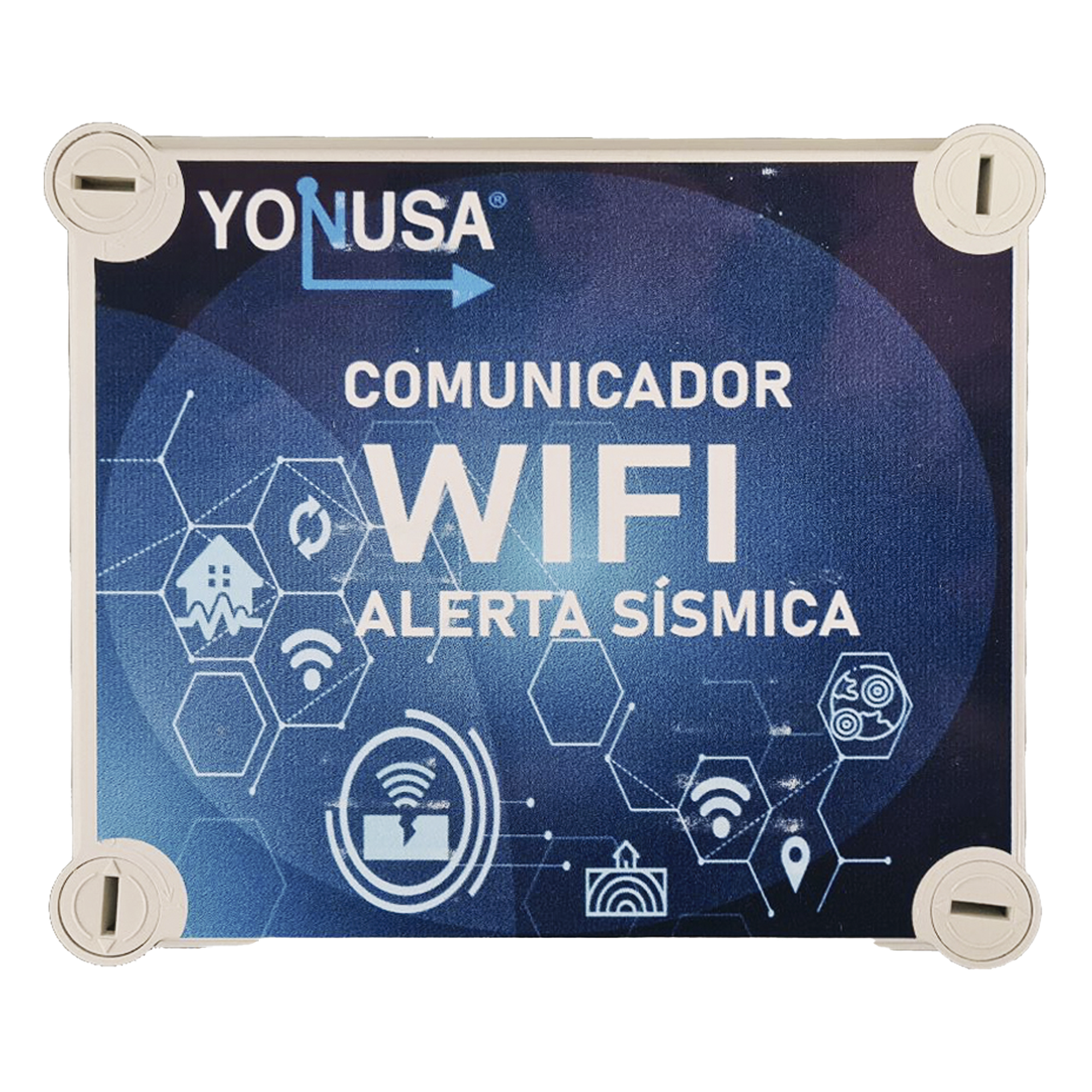 Comunicador WiFi para Alerta Sísmica / 2.4 GHz / 802.11 b/g/n / 2 Salidas de Contacto Seco / 12 VCD — YONUSA · SKU YAS-WIFI