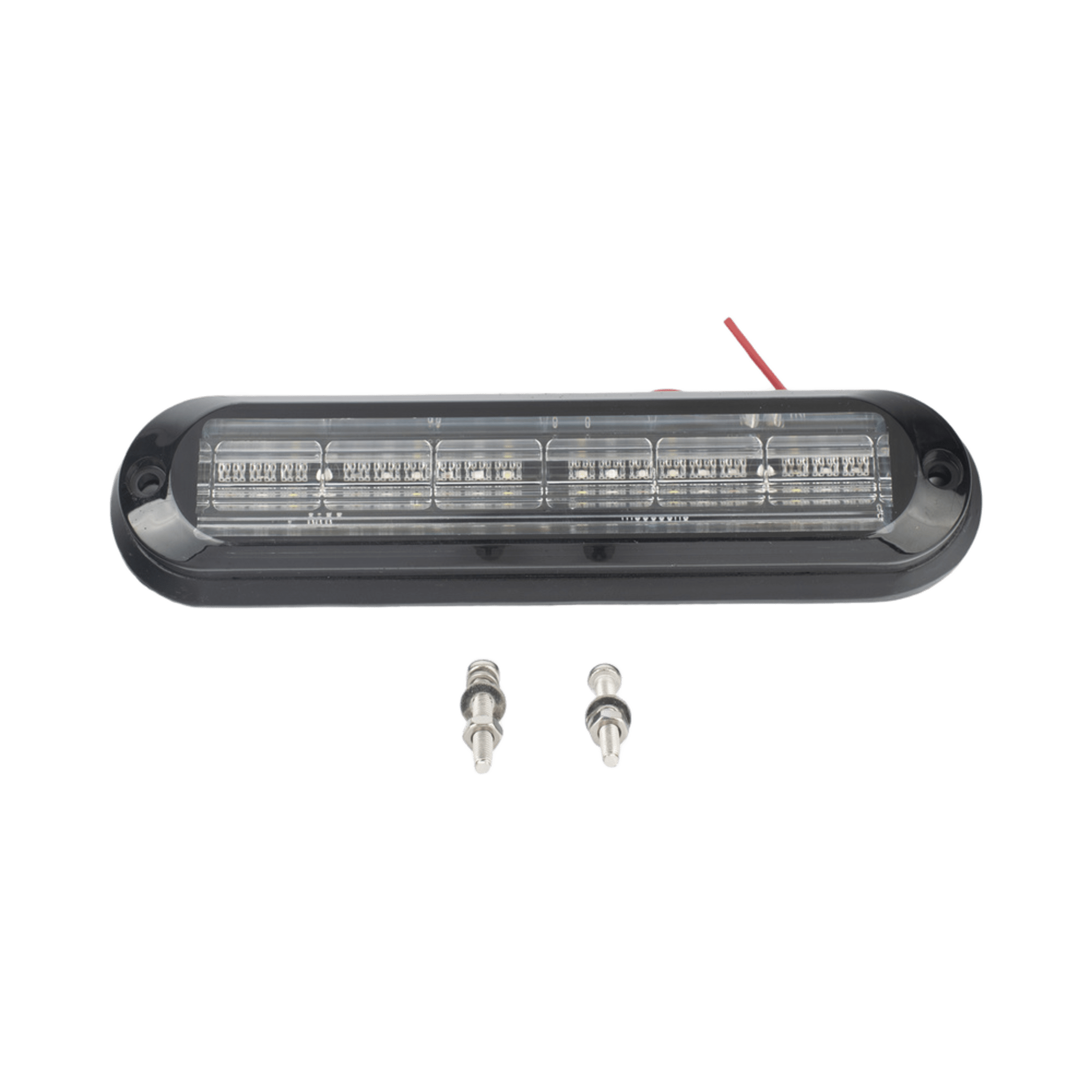 Luz Auxiliar Ultra Brillante  IP67 de 18 LEDs, Color Rojo/Azul/Ambar, con mica transparente y bisel negro
