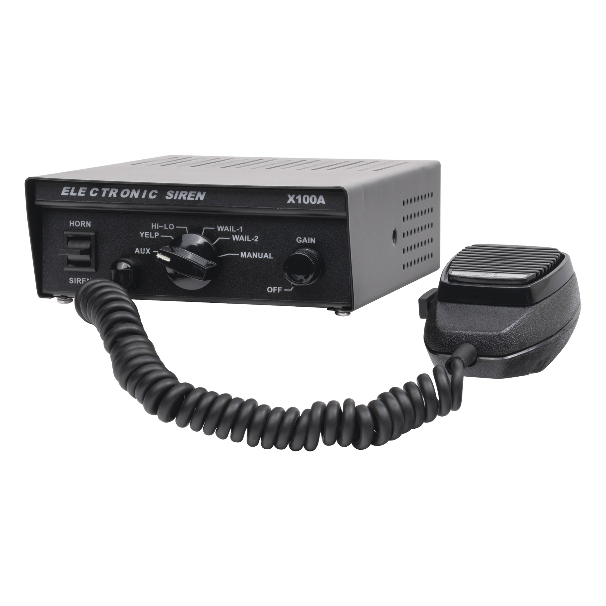Sirena Vehicular / 100 W / 115 dB / 12 VCC / 6 Tonos Programables / Micrófono Integrado — EPCOM INDUSTRIAL SIGNALING · SKU X100A