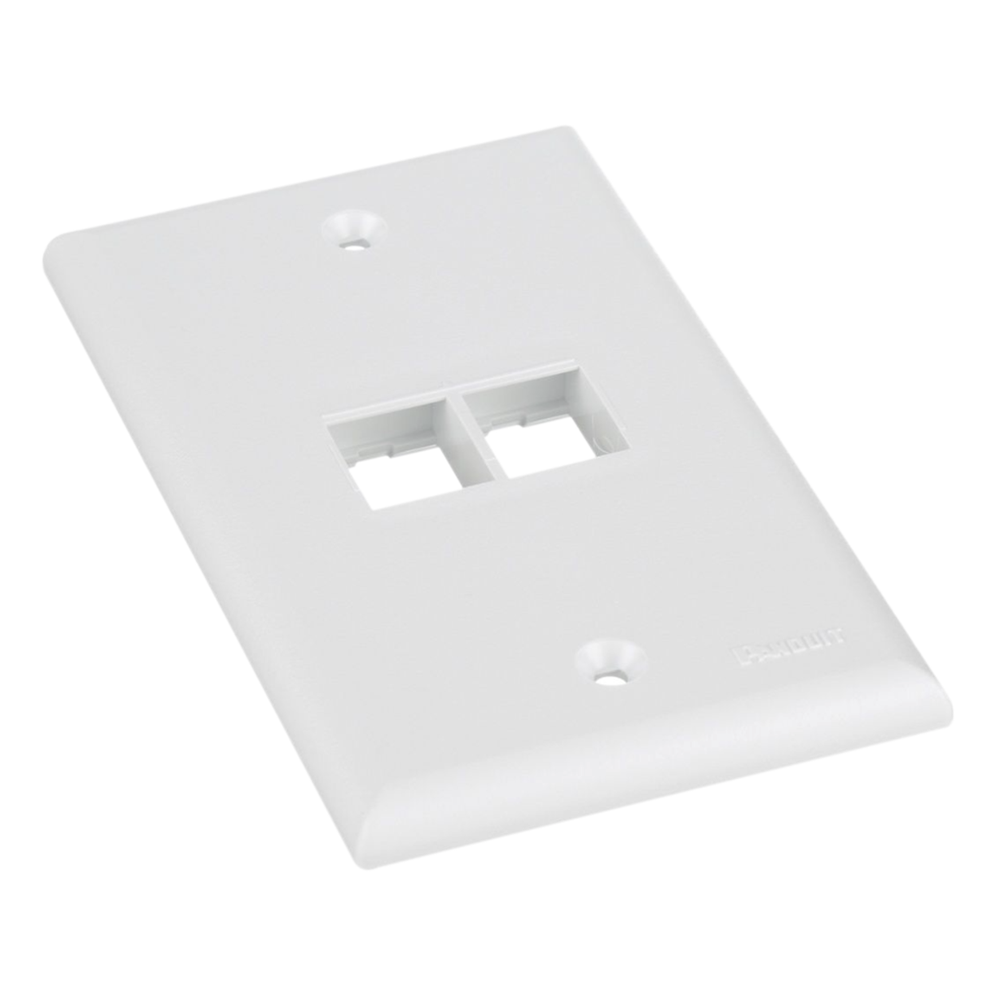 Placa de Pared Vertical / 2 Puertos Keystone / Montaje Vertical / 69.8 x 114.3 mm / 2.75 x 4.5 pulg. / Blanco