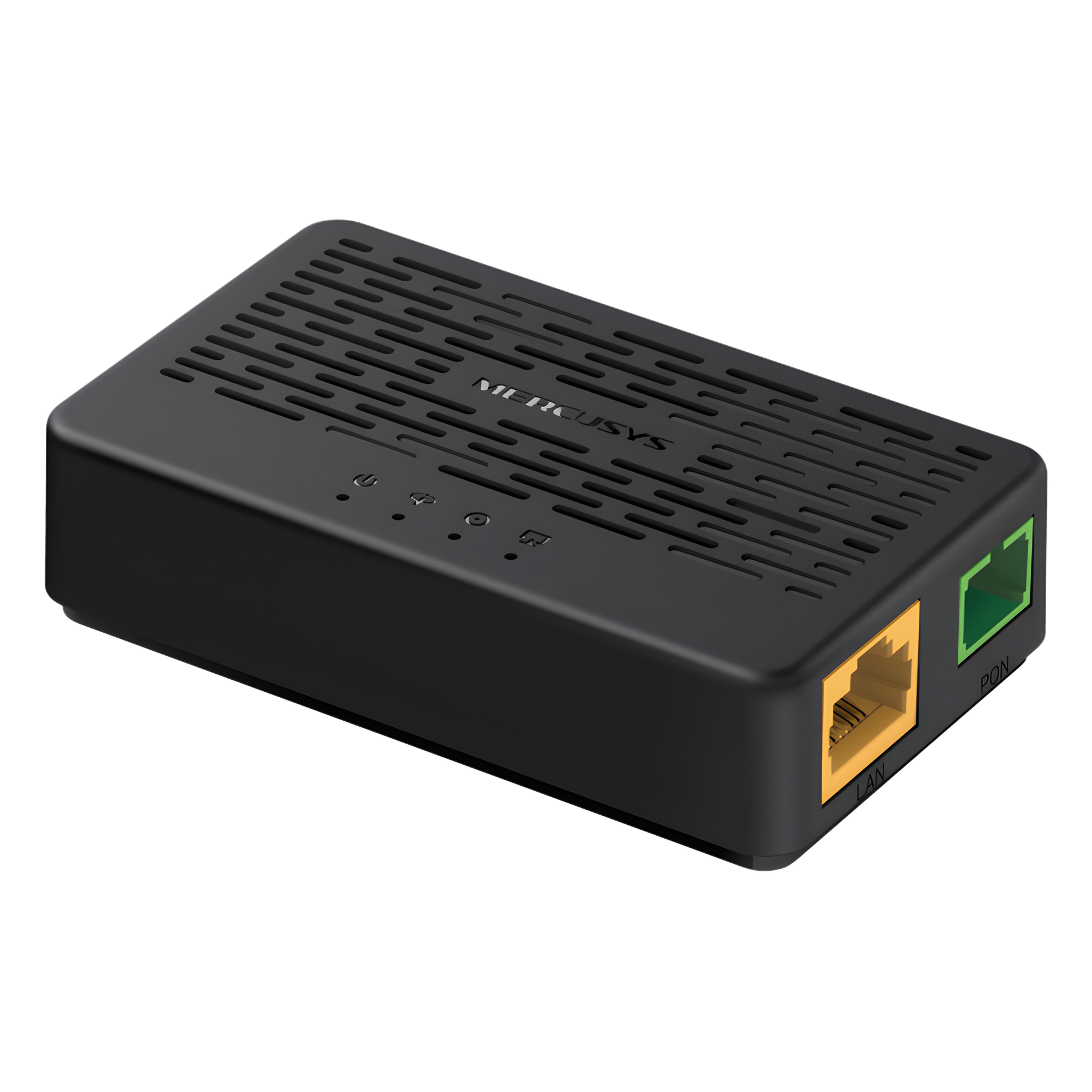 Terminal XPON / Dual Mode EPON + GPON / Downstream 2.488 Gbps / Puerto Gigabit / Alcance 20 km (12.4 mi) / VLAN 802.1Q / OMCI / AES / DBA / FEC — Mercusys · SKU MF01G
