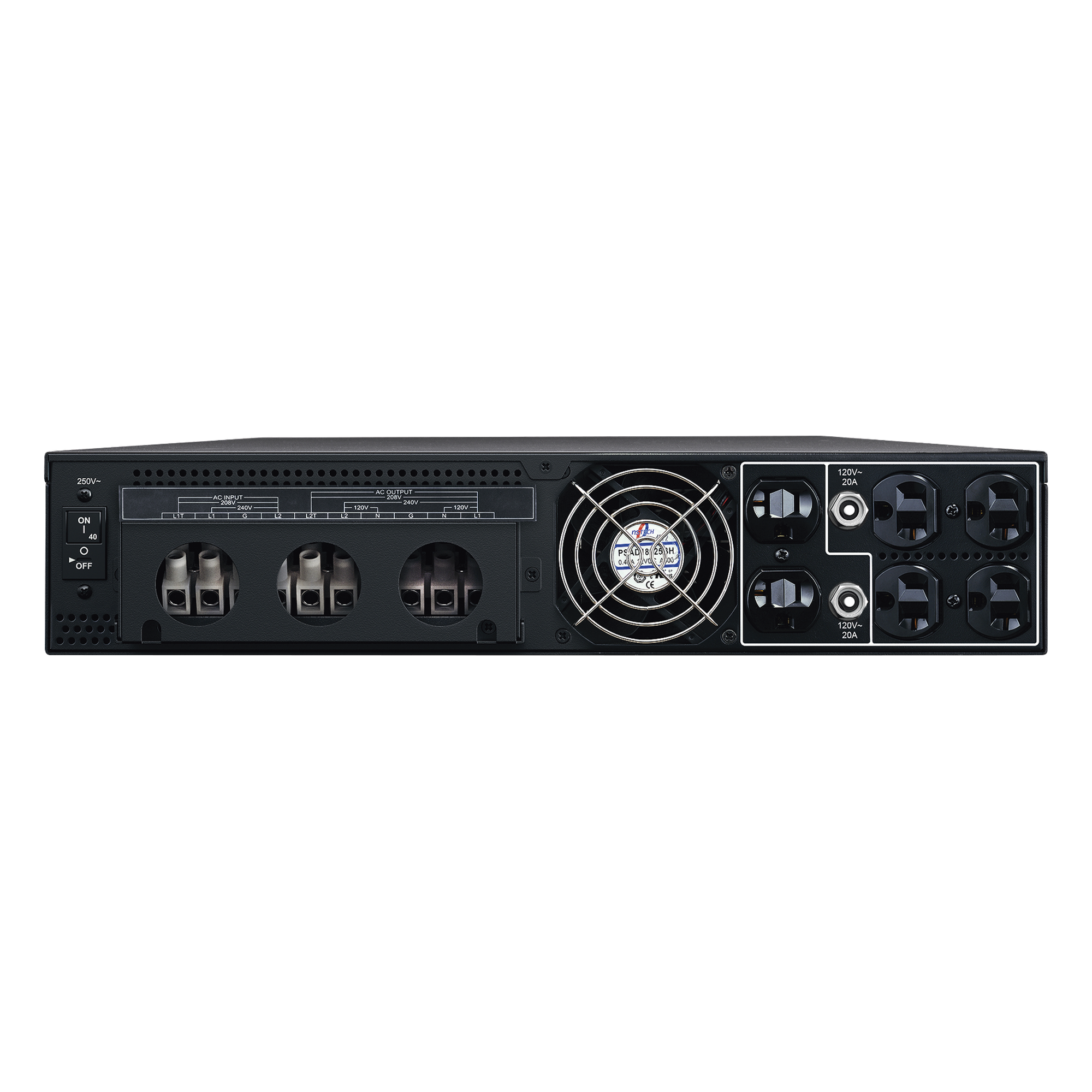 Transformador Reductor / 6,000 VA/W / 208V a 120V / 6 Salidas NEMA 5-20R / Rack-Torre 2U / Cable 6 pies (1.8 m)