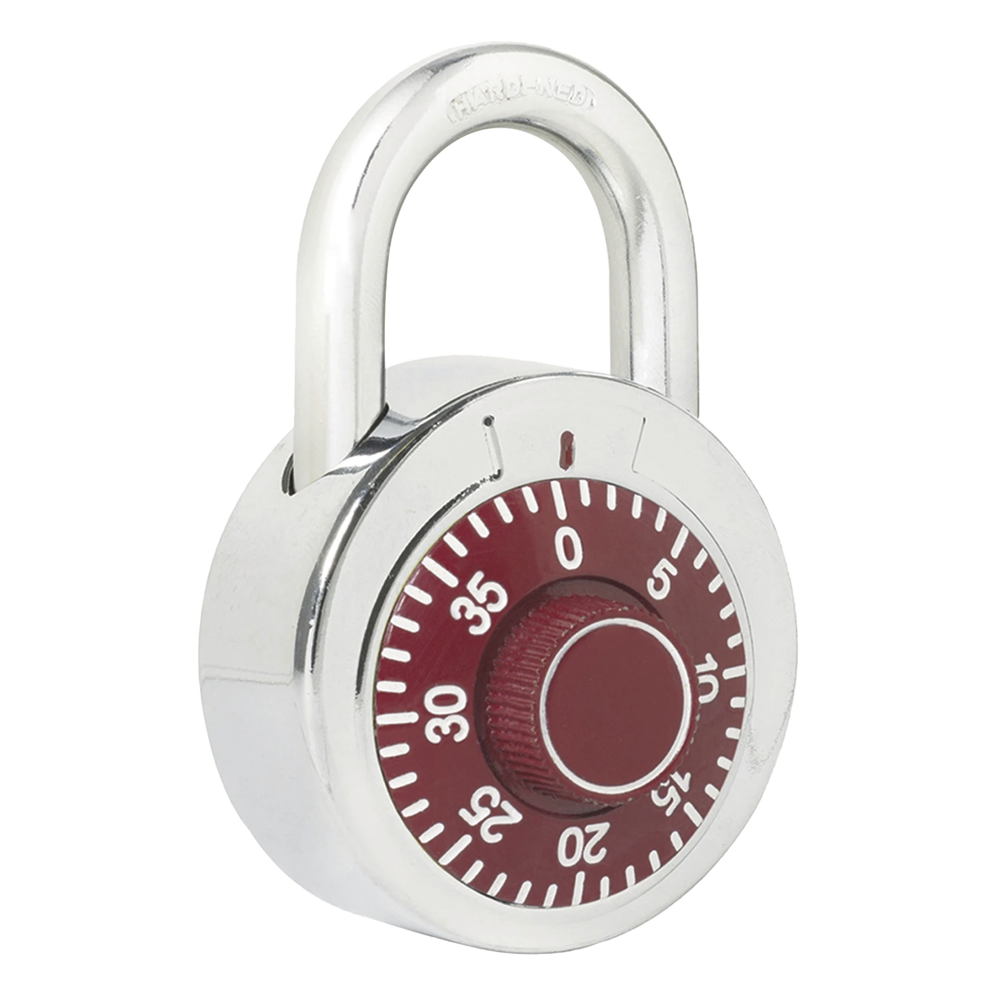Candado de Combinación / Cuerpo 50 mm / Seguridad Nivel 3 / Gancho 7.5 mm / 3 Discos / Acero Cromado — LOCK · SKU SYS-L26-S50-RJB