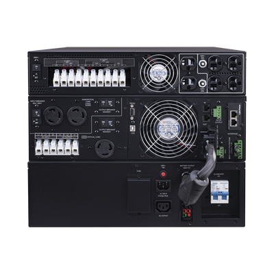 UPS de 10000 VA/10000 W, Online Doble Conversión, 200 - 240 Vac de Entrada, 120 - 240 Vac de Salida, Entrada Hardwired, Onda Senoidal Pura, Torre o Rack de 8 UR, Con 6 Tomas NEMA 5-20R, 3 NEMA L6-30R y Terminal Hardwire