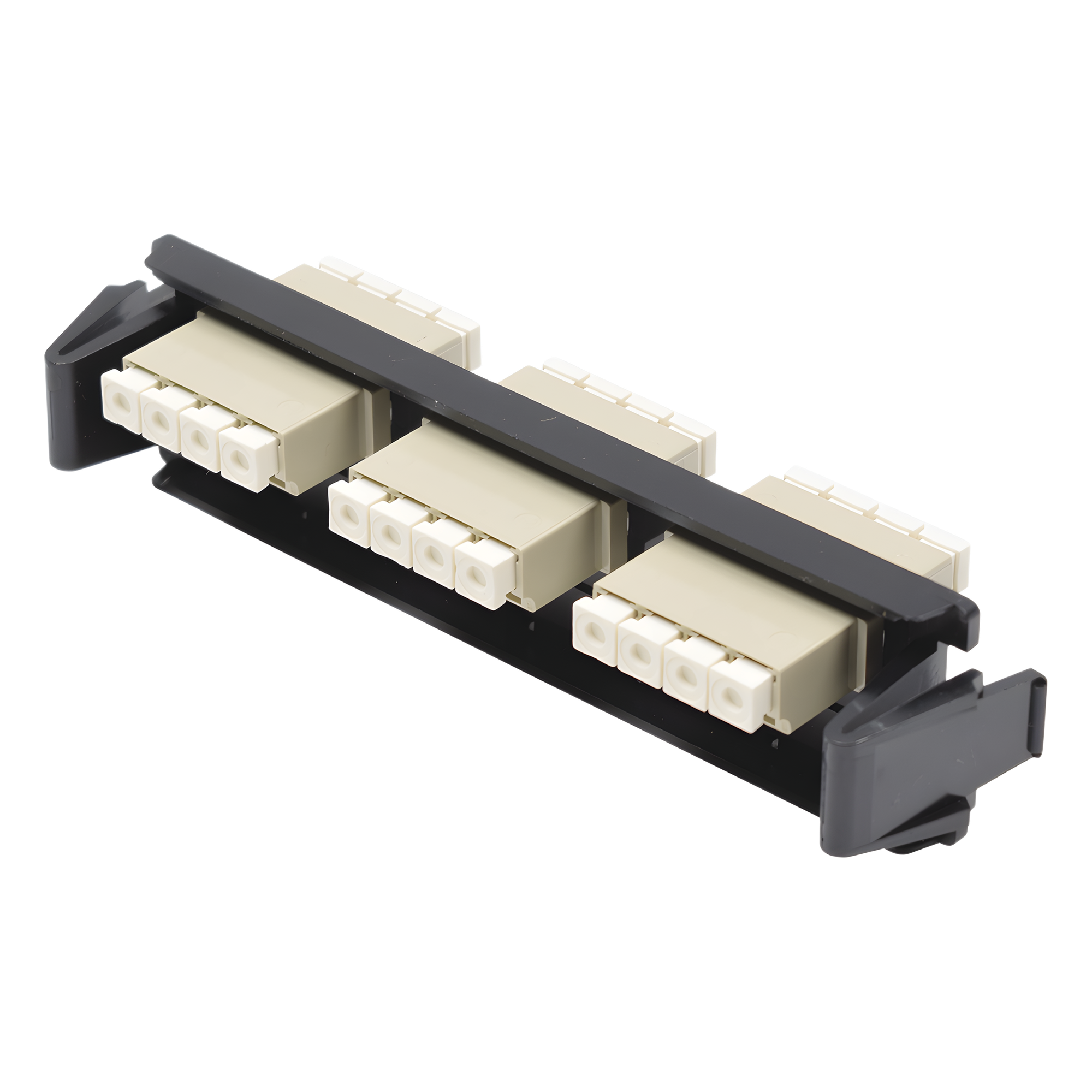 Placa Acopladora de Fibra Óptica / 12 Fibras Multimodo / Conectores LC Quad / Color Beige / Quick-Pack — SIEMON · SKU RIC-F-LC12-01C