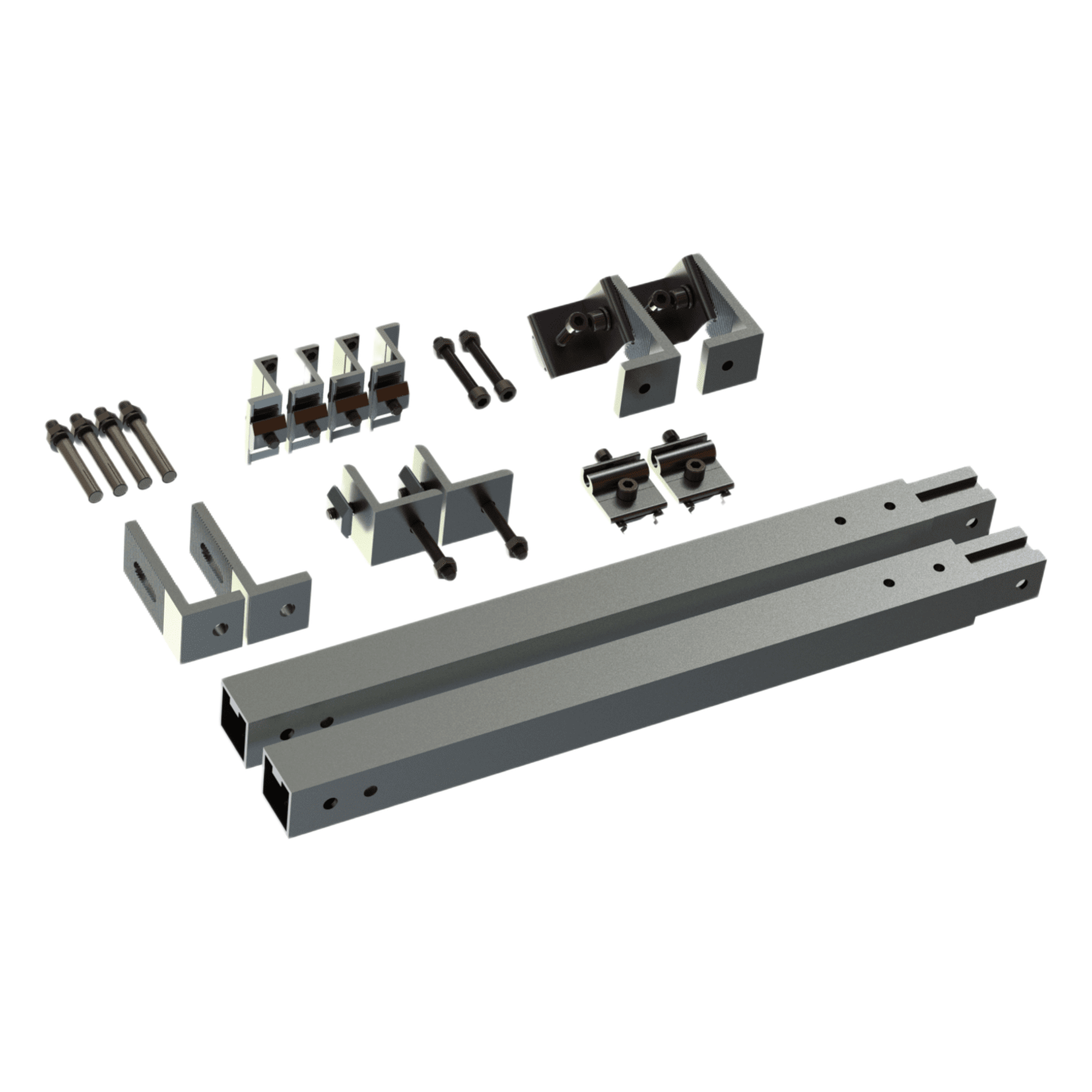 Caja de accesorios de aluminio anodizado / Arreglo 1x4 / Inclinación 20-45° / Resistencia viento 136 km/h / 21.3 kg — EPCOM POWERLINE · SKU EPLAMO011X1ST