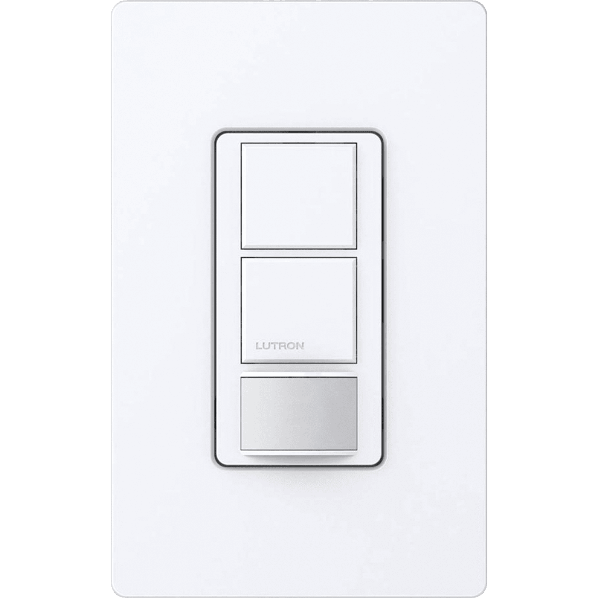 Apagador con Sensor de Ocupación PIR / Doble Circuito Independiente / 6 A 120-277 V / Ventilador 4.4 A 120 V / XCT 180° 81 m² (871.9 ft²) / Unipolar — LUTRON ELECTRONICS · SKU MSOPS6DDVWH