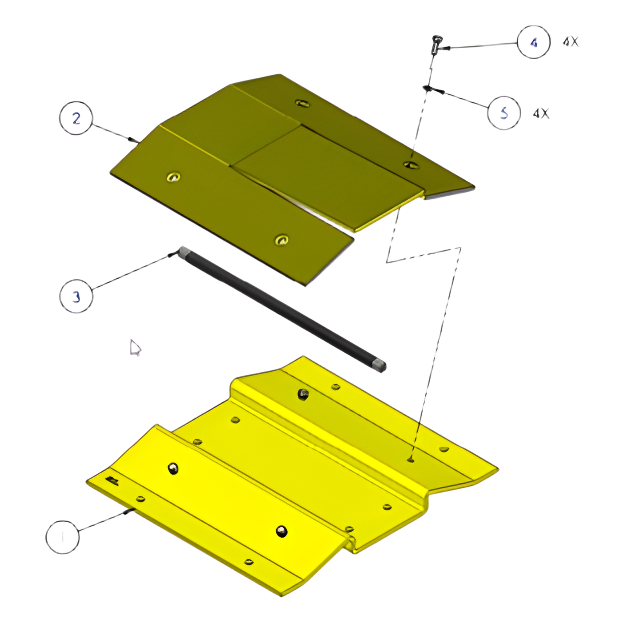 Espaciador para Kits de Picos / 31" w x 3" h x 12.25" d (787 x 76 x 311 mm) / Acero Galvanizado / Cinta Reflectante / Compatible con Barreras 1603-180 y 1603-380 — DKS DOORKING · SKU 1603-170