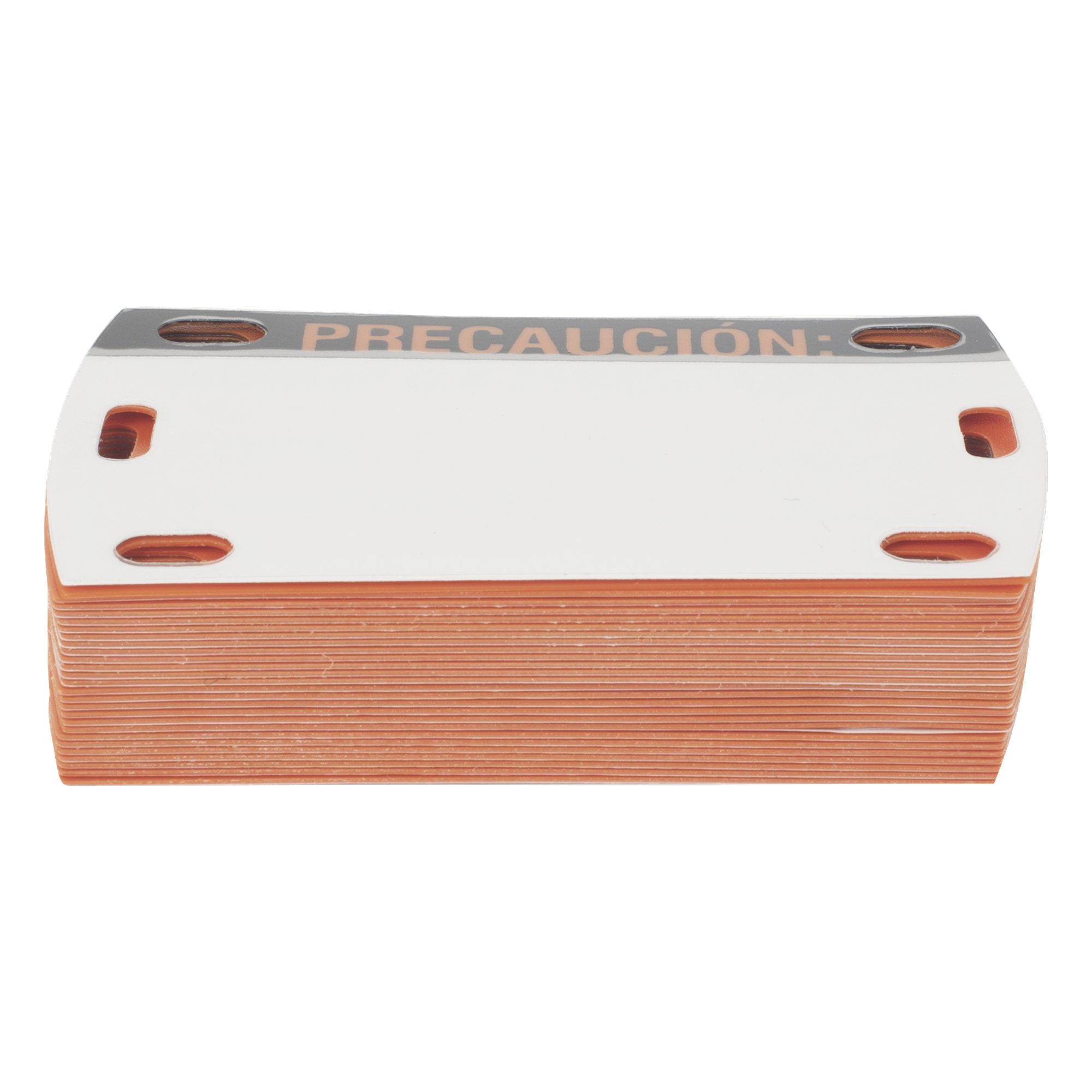 Etiqueta Autolaminada / 90 x 50 mm / 3.54 x 1.97 in / Vinilo Rígido / Interior-Exterior / Paquete 25 pzas / Negro-Naranja — LINKEDPRO BY EPCOM · SKU LP-EAL