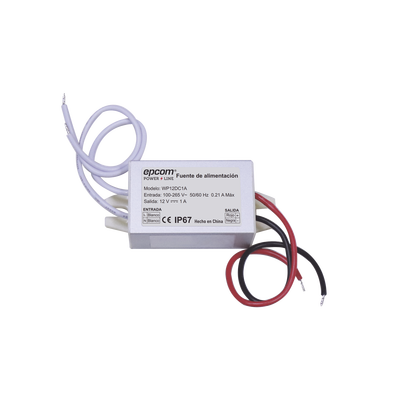 Fuente 12 V  |  1 Amper  |  Waterproof  | Intemperie grado IP67