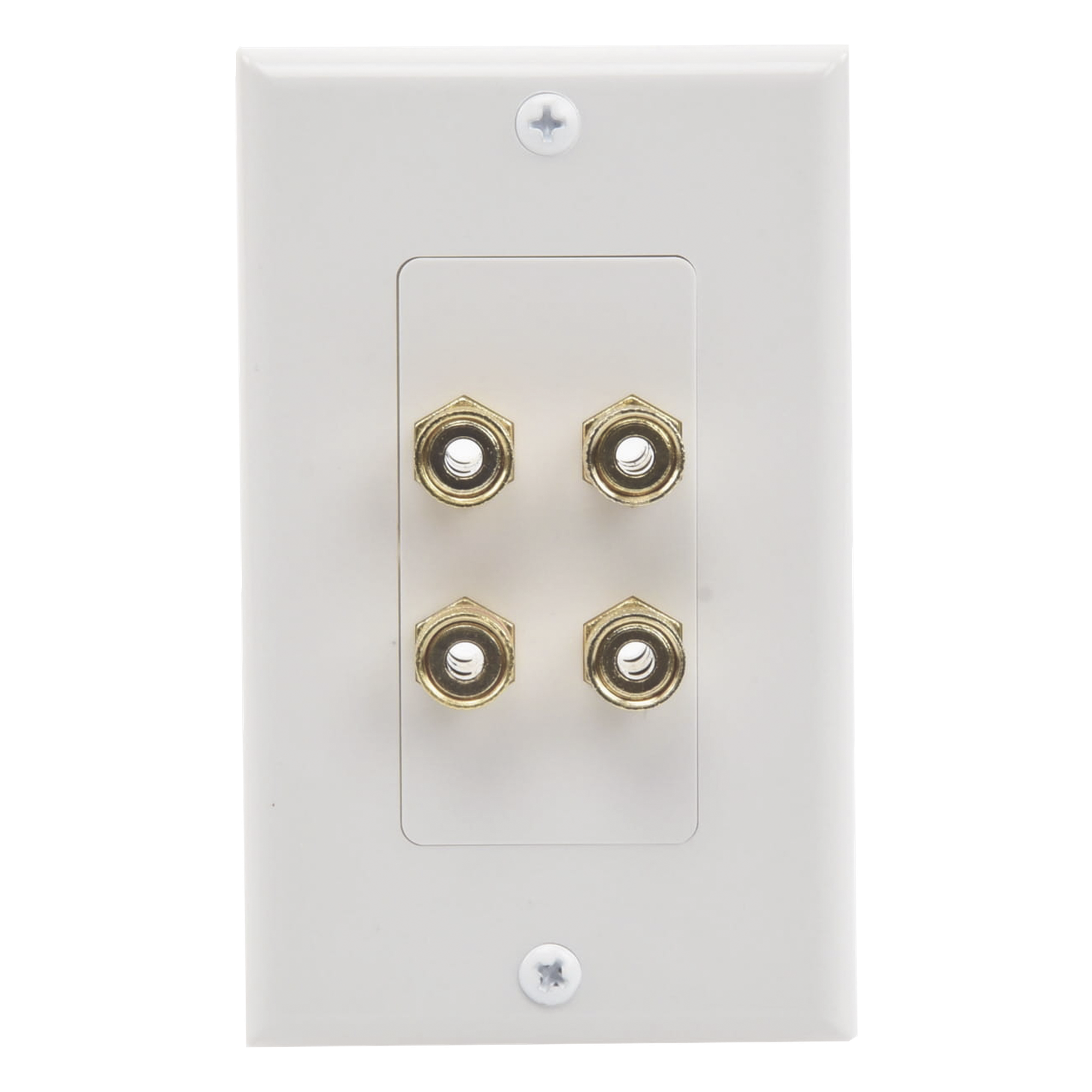 Placa de Pared para Altavoces / 2 Canales / Postes Tipo Banana / Conectores Chapados en Oro / Estilo Decora 1 Unidad / 75 x 115 mm — EPCOM PROAUDIO · SKU EP-WP2S