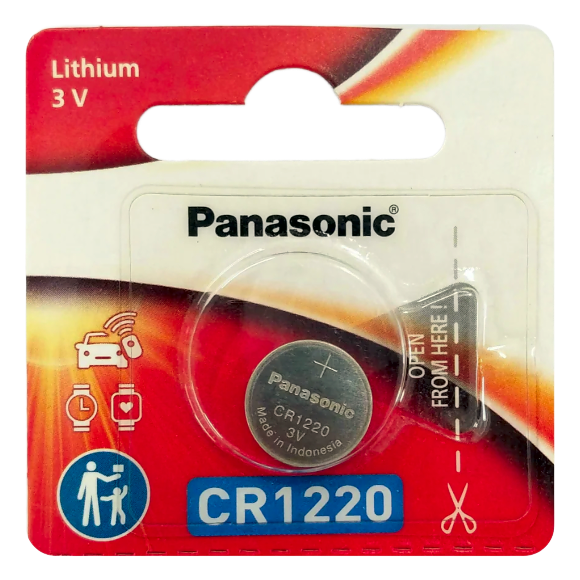 Batería de Litio tipo Moneda / 3V / 35mAh / CR1220 / No Recargable / -30°C a +60°C — PANASONIC · SKU CR1220PM
