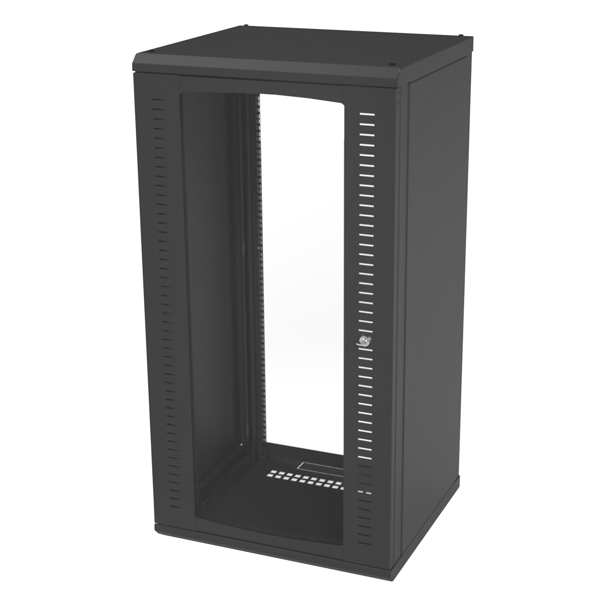Gabinete para Montaje en Pared, Puerta de Cristal Templado, Cuerpo Fijo con Rack 19" de 24 Unidades — LINKEDPRO BY EPCOM · SKU SR-1924-GFP