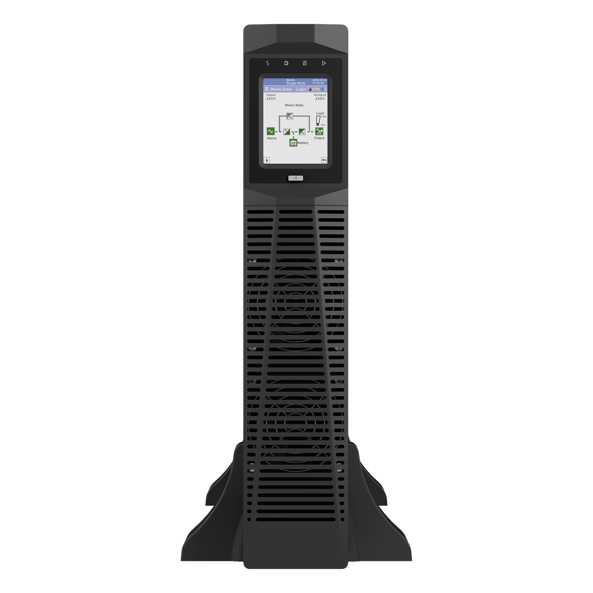 UPS On-Line Doble Conversión / 6 kVA / 5.4 kW / Rack-Torre 2U / Entrada-Salida 220 VCA Fase Única / Eficiencia hasta 98% Modo Eco