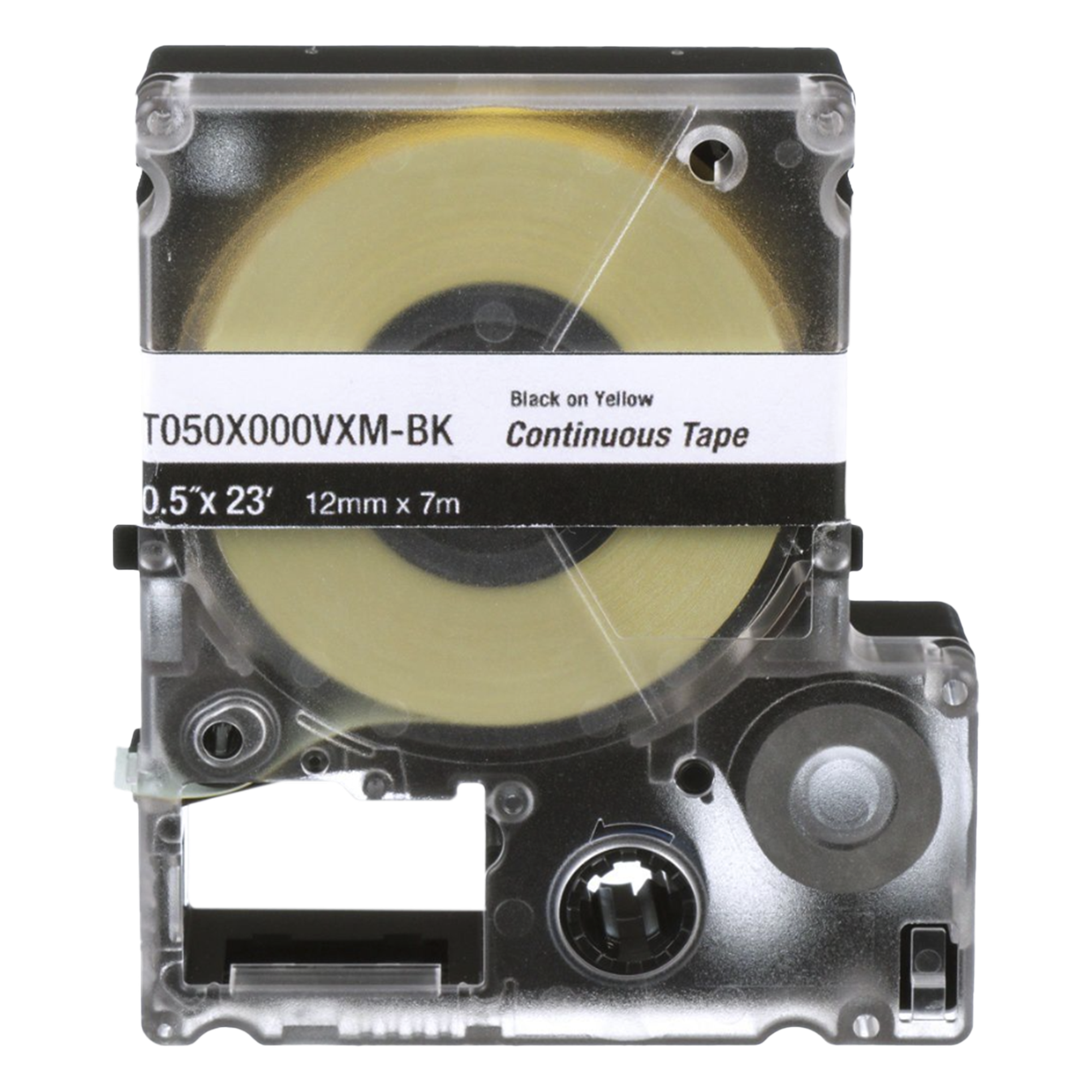 Casete de Etiquetas de Vinilo / 9 mm Ancho / 7 m (22.97 pies) Largo / Negro Sobre Amarillo / Interior-Exterior — PANDUIT · SKU T038X000VXM-BK