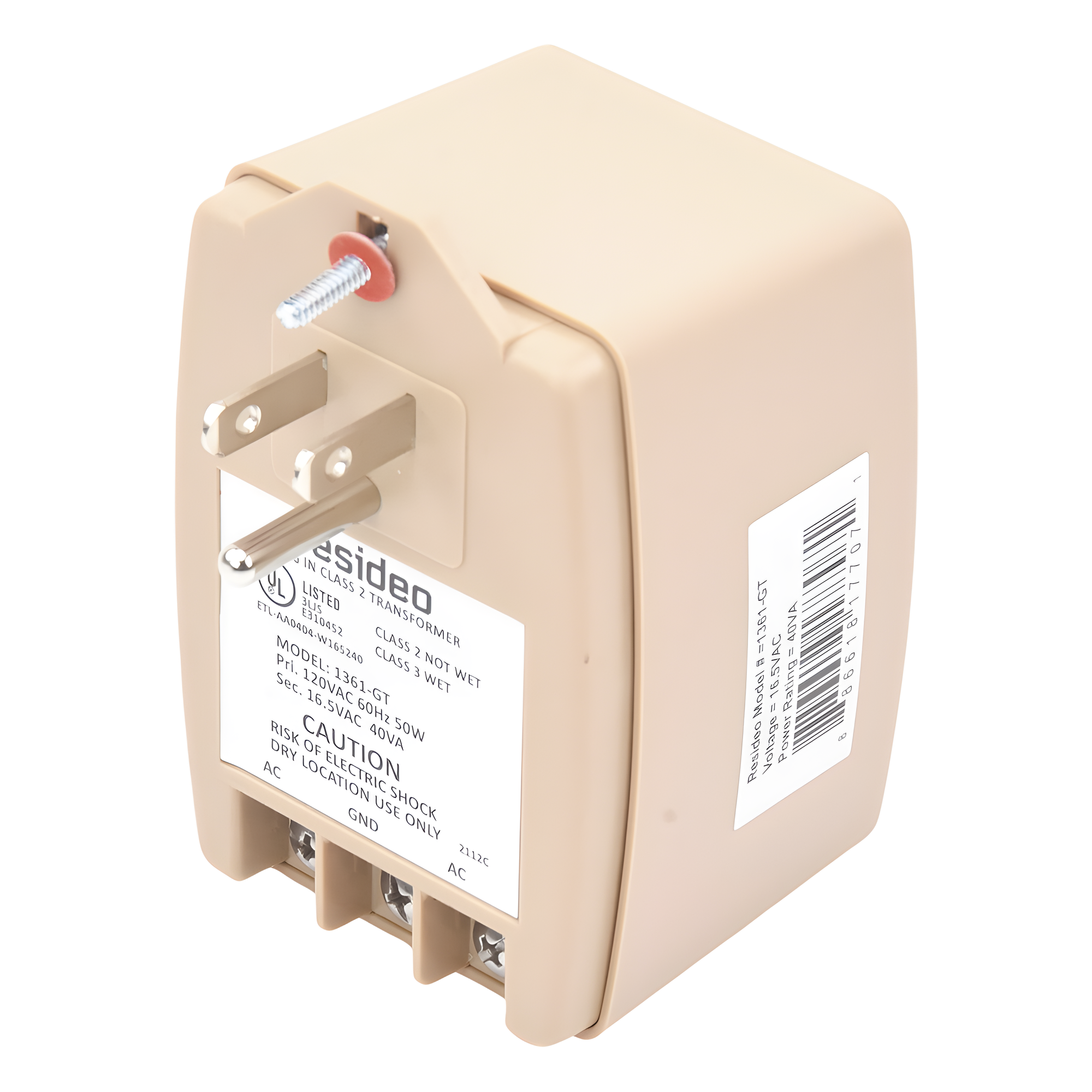 Transformador de 16.5 Vca 40 VA para paneles de alarma y comunicadores de seguridad