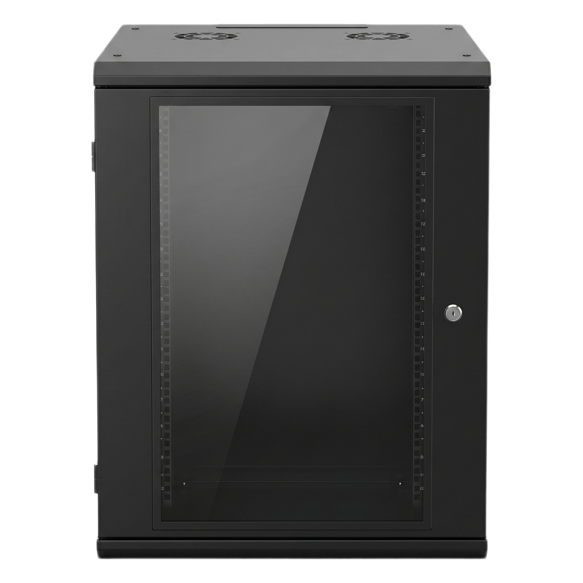Gabinete de Pared 16U / 635 mm (25 in) Profundidad / Cristal Templado / Acero Reforzado / 100 kg Capacidad / Interior — LINKEDPRO · SKU SR-19-16-GN3G