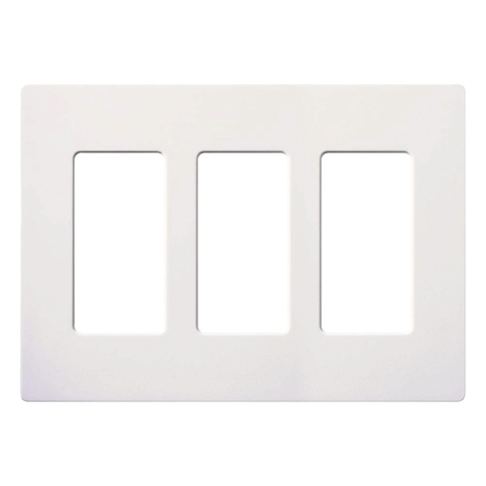 Placa de Pared 3 Espacios / Diseño Screwless / Perfil 7.6 mm / Acabado Snow Satinado / Compatible Maestro, Diva, Pico — LUTRON ELECTRONICS · SKU SC-3-SW