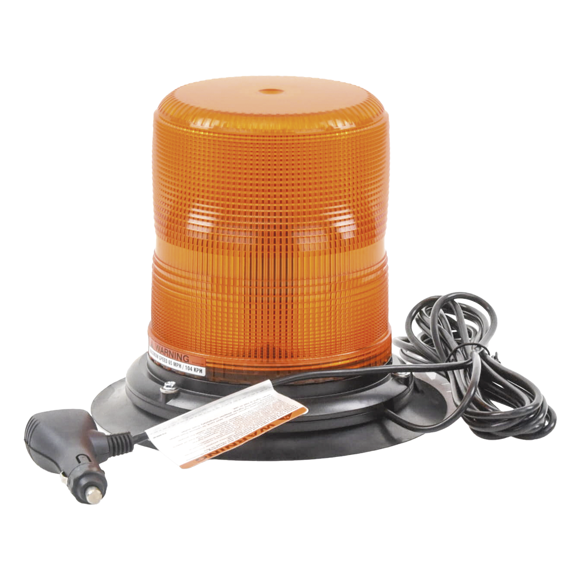 Baliza LED de Advertencia / 7 Pulgadas / Ámbar / SAE Clase I / 11 Patrones de Destello / 12-24 VDC / Montaje Magnético