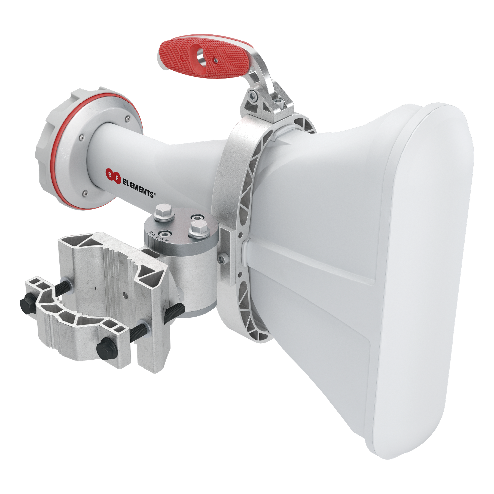 Antena Sectorial Asimétrica / 60° Azimut / 25° Elevación / 17 dBi / Rango 5180-6000 MHz / Conector TwistPort / Montaje Reversible — RF ELEMENTS · SKU AH60-TP