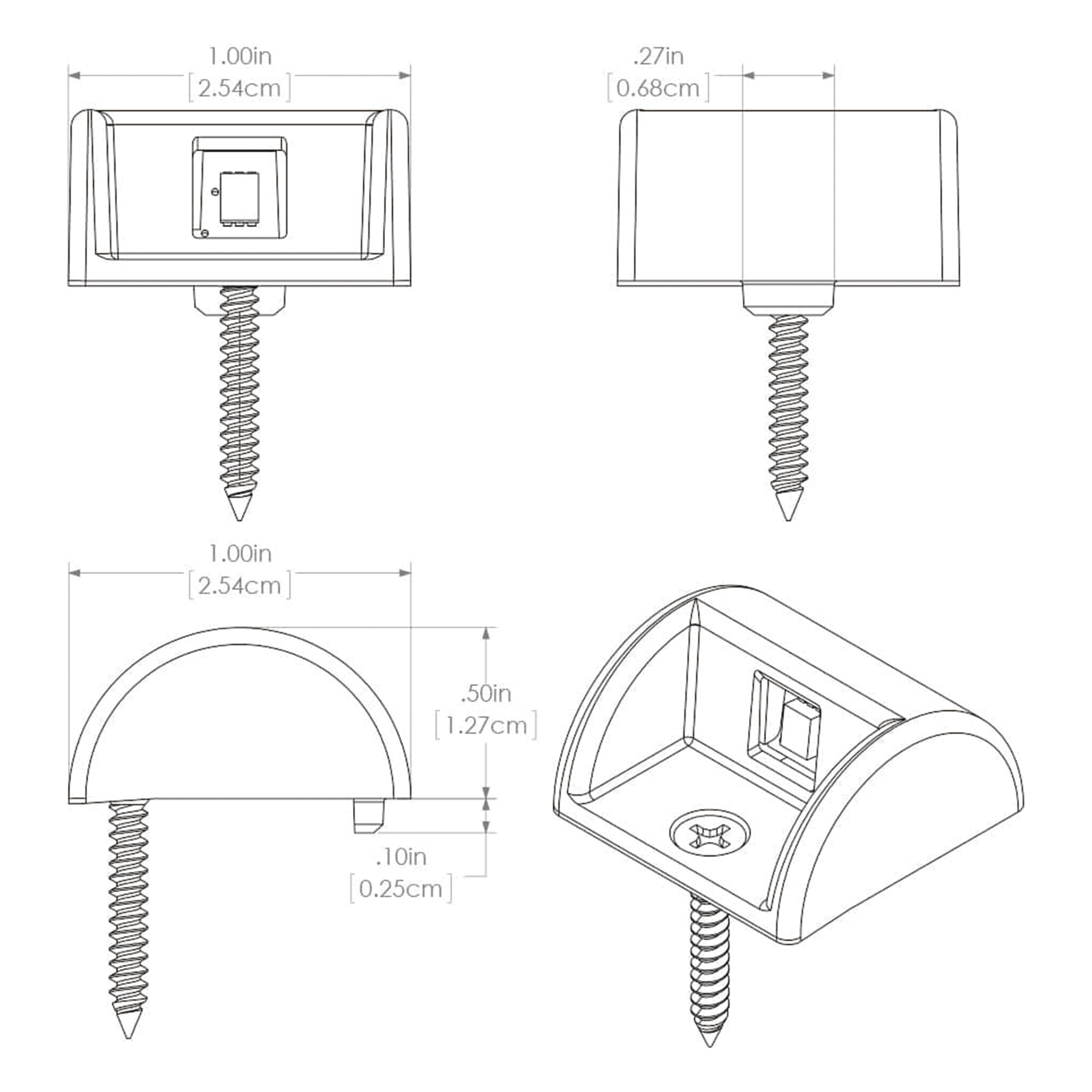Luz LED Marina de Cortesía / 45 Lúmenes / Blanco Brillante / IP67 / Acero Inoxidable / 10-16 VDC