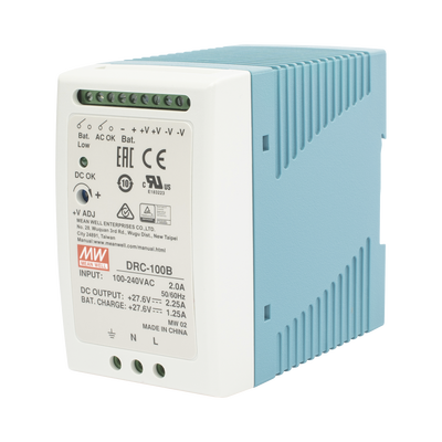 Fuente de poder con cargador de batería / Riel DIN / 24V / 100W / 2.25A / UL 508 / 2.16 x 3.54 x 3.94 pulgadas
