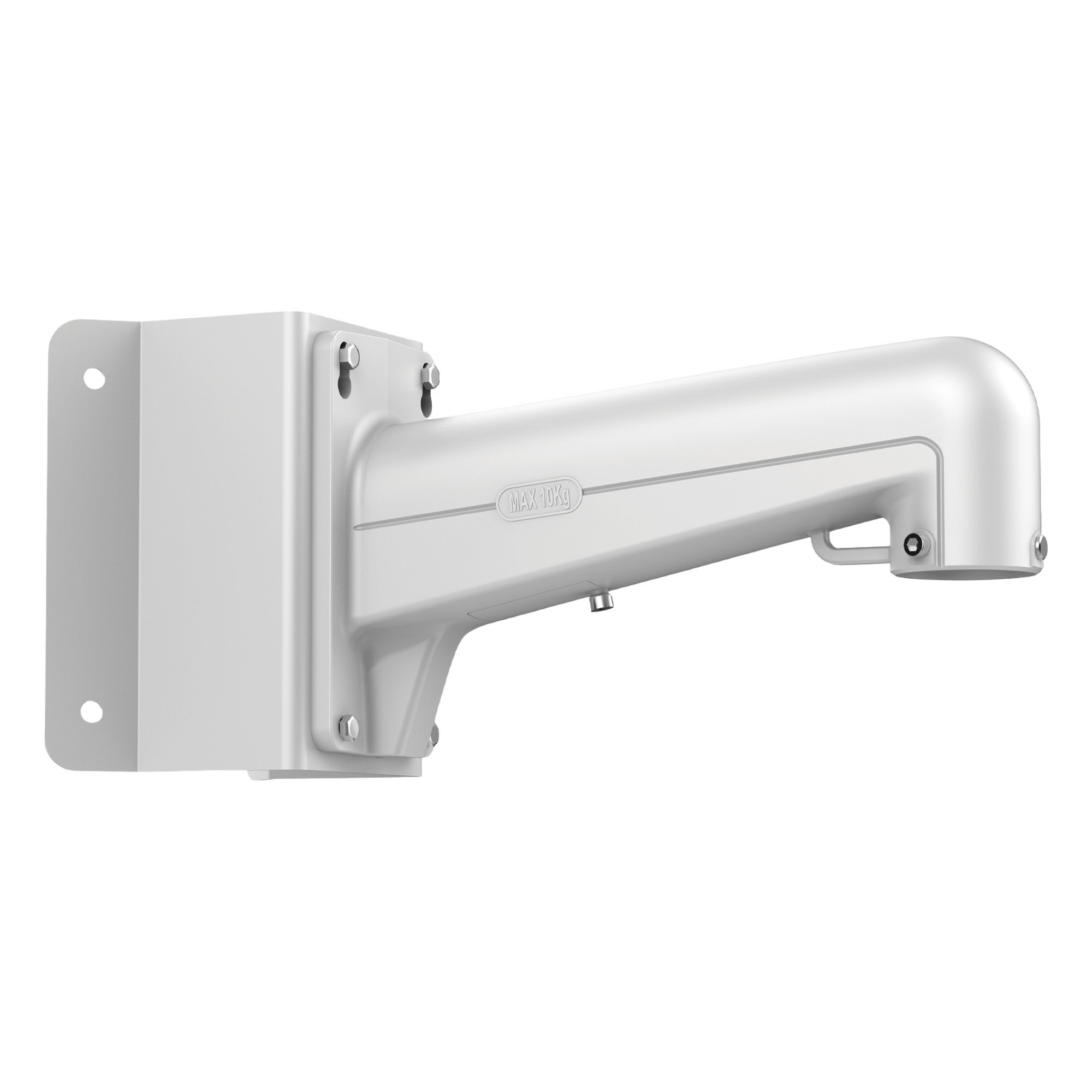 Montaje de esquina / Aleación aluminio-acero / Capacidad 10 kg / 176.8×194×417.8 mm / 2.8 kg / Blanco — HIKVISION · SKU DS-1602ZJ-CORNER